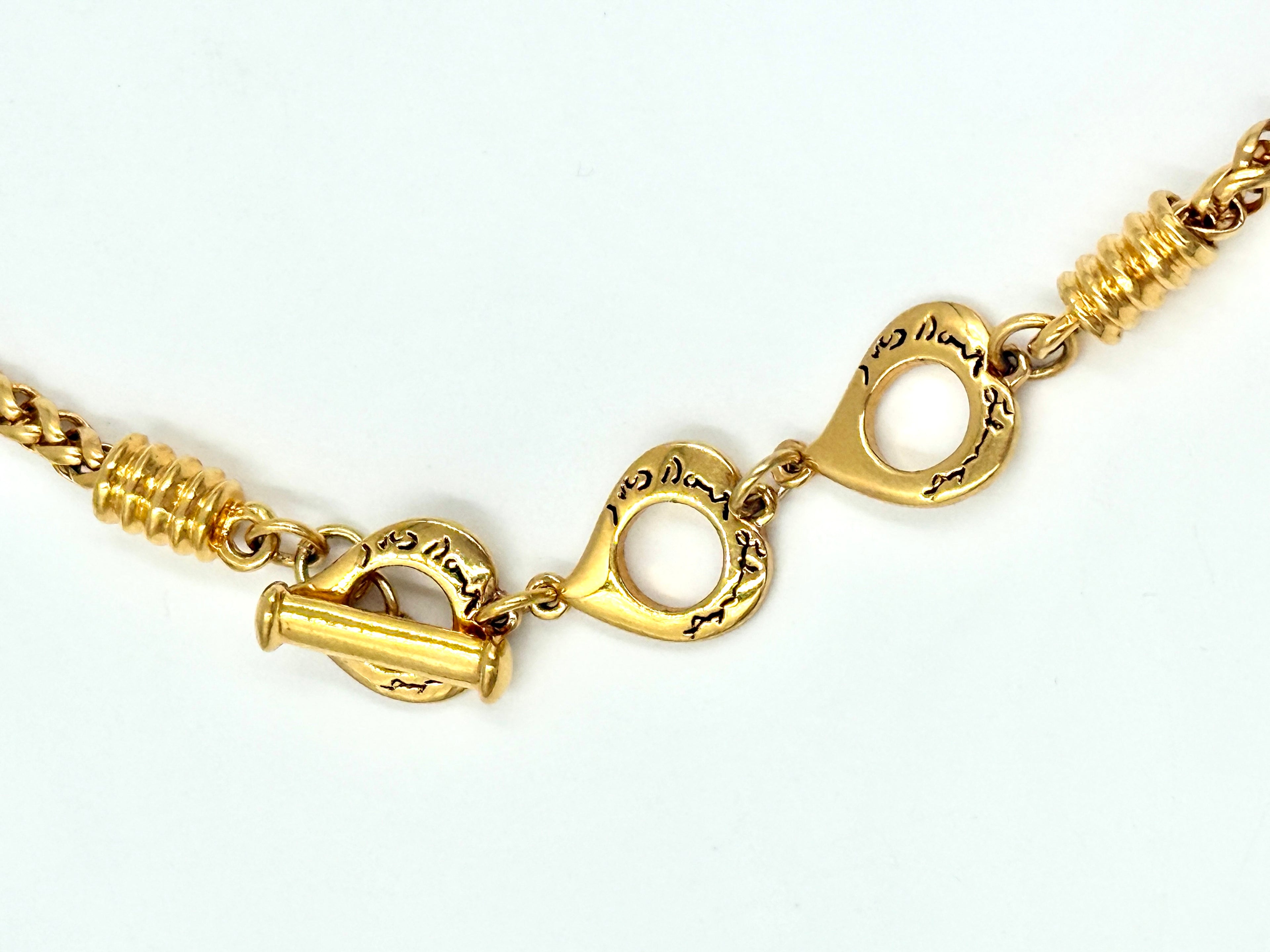 Yves Saint Laurent Gold Plate Faux Pearl Pendant Necklace