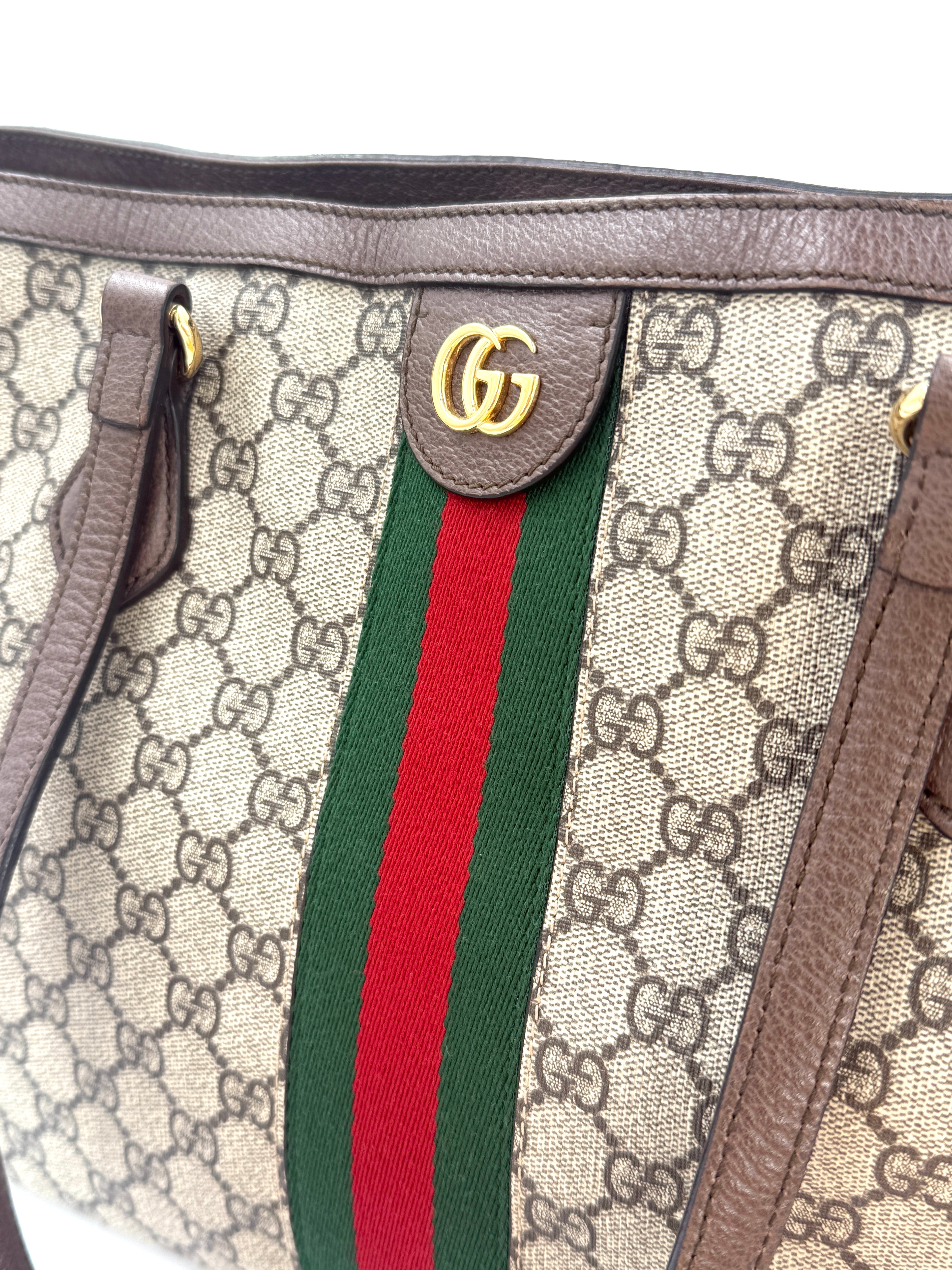 Gucci GG Supreme Monogram Ophidia Large Tote - Pre Owned Authentic
