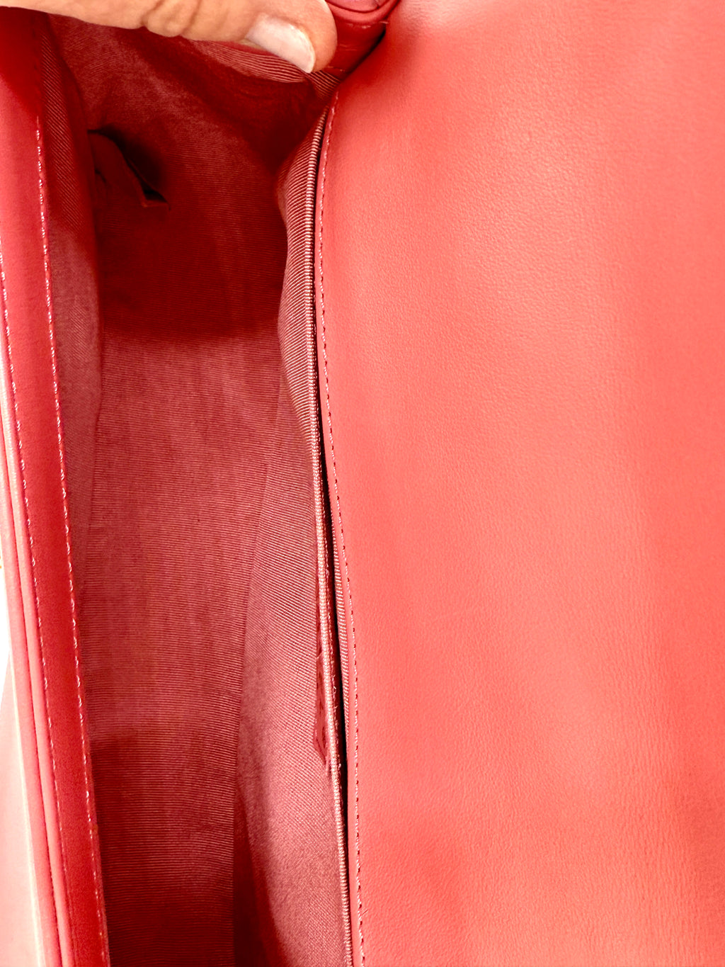 Chanel Coral Pink Chevron Medium Boy Bag Gold Hardware - Pre Owned Authentic