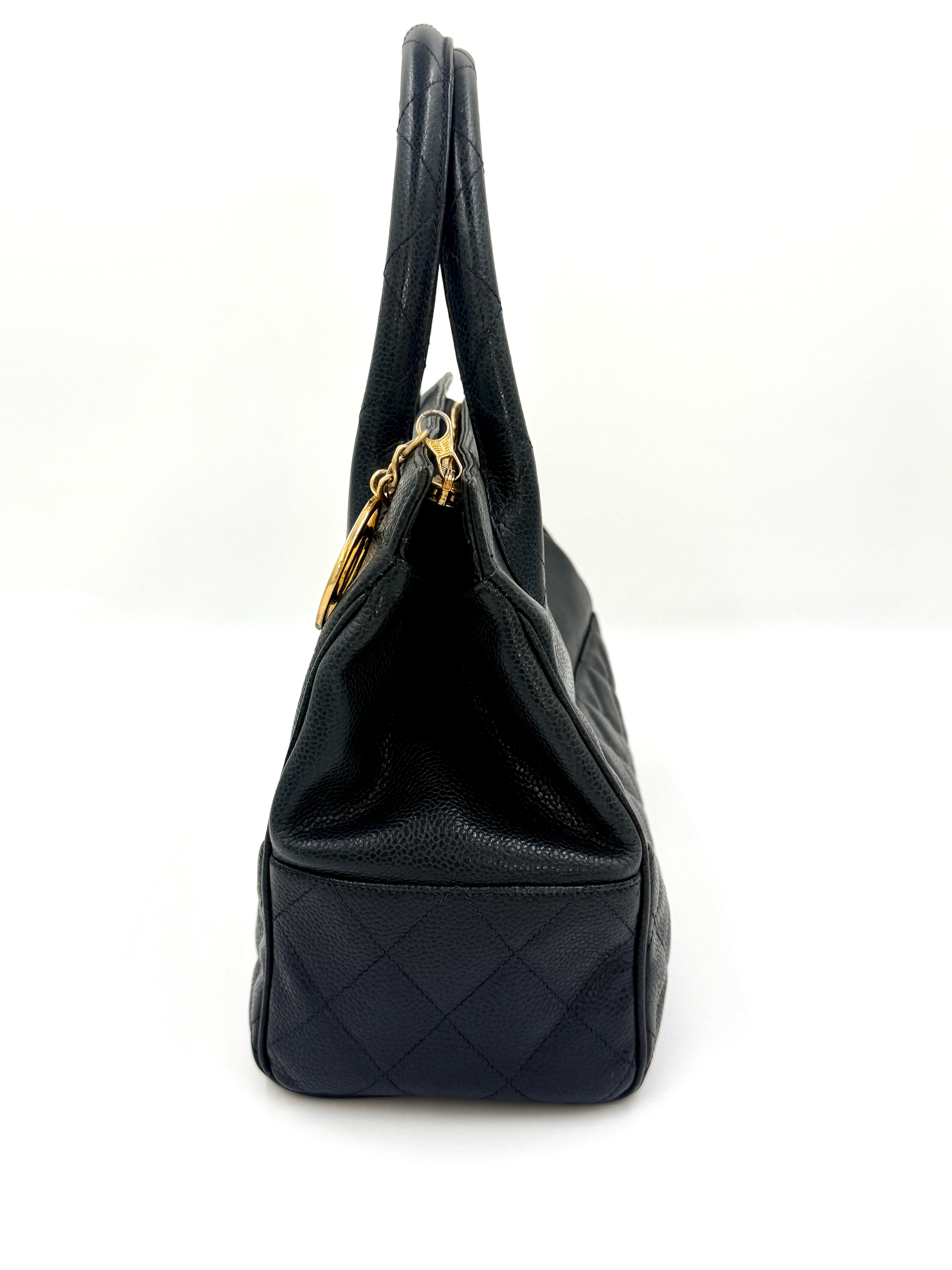 Chanel Runway Black Caviar Doctors Handbag Gold Accent - Pre Owned Authentic