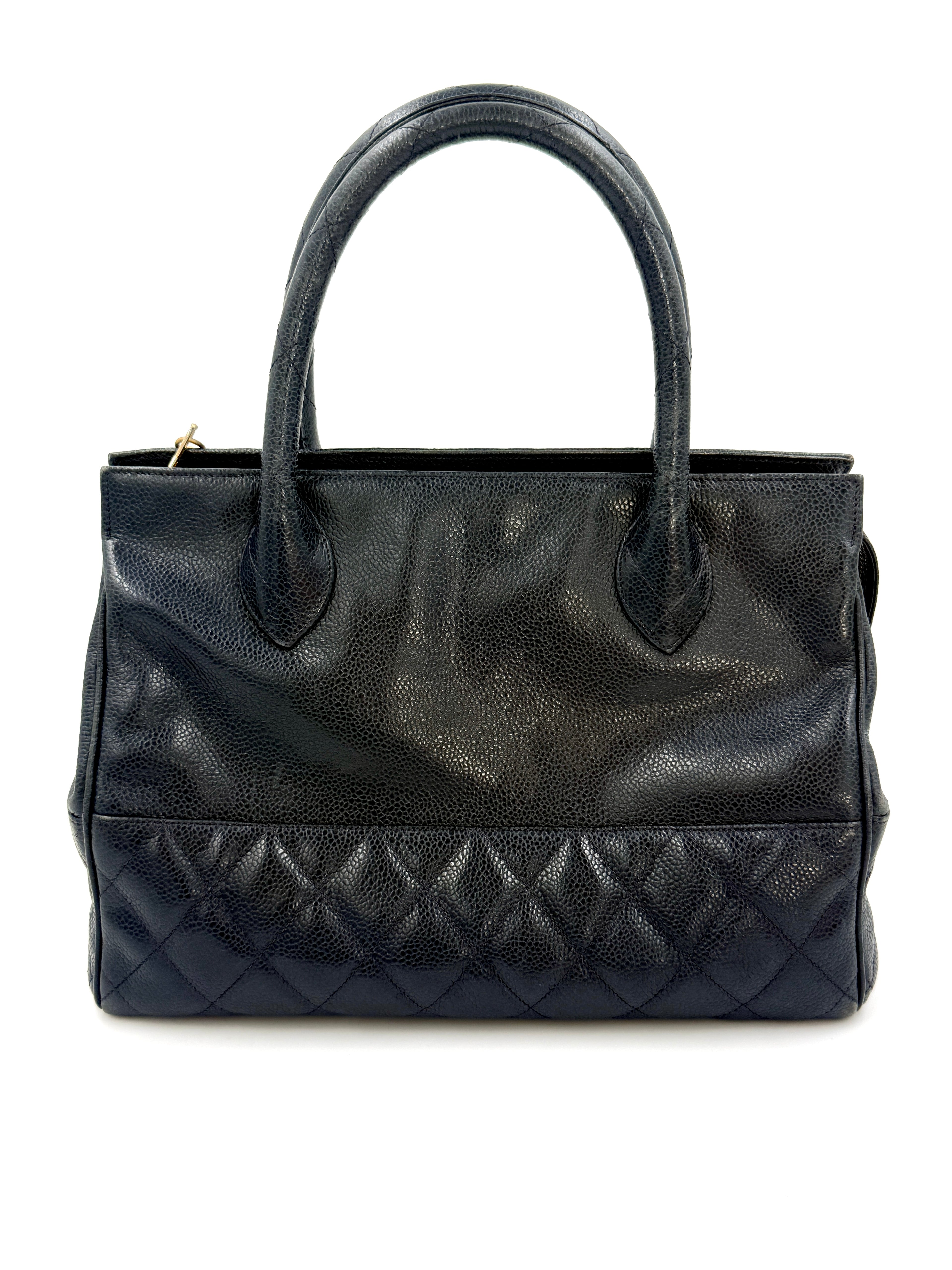 Chanel Runway Black Caviar Doctors Handbag Gold Accent - Pre Owned Authentic