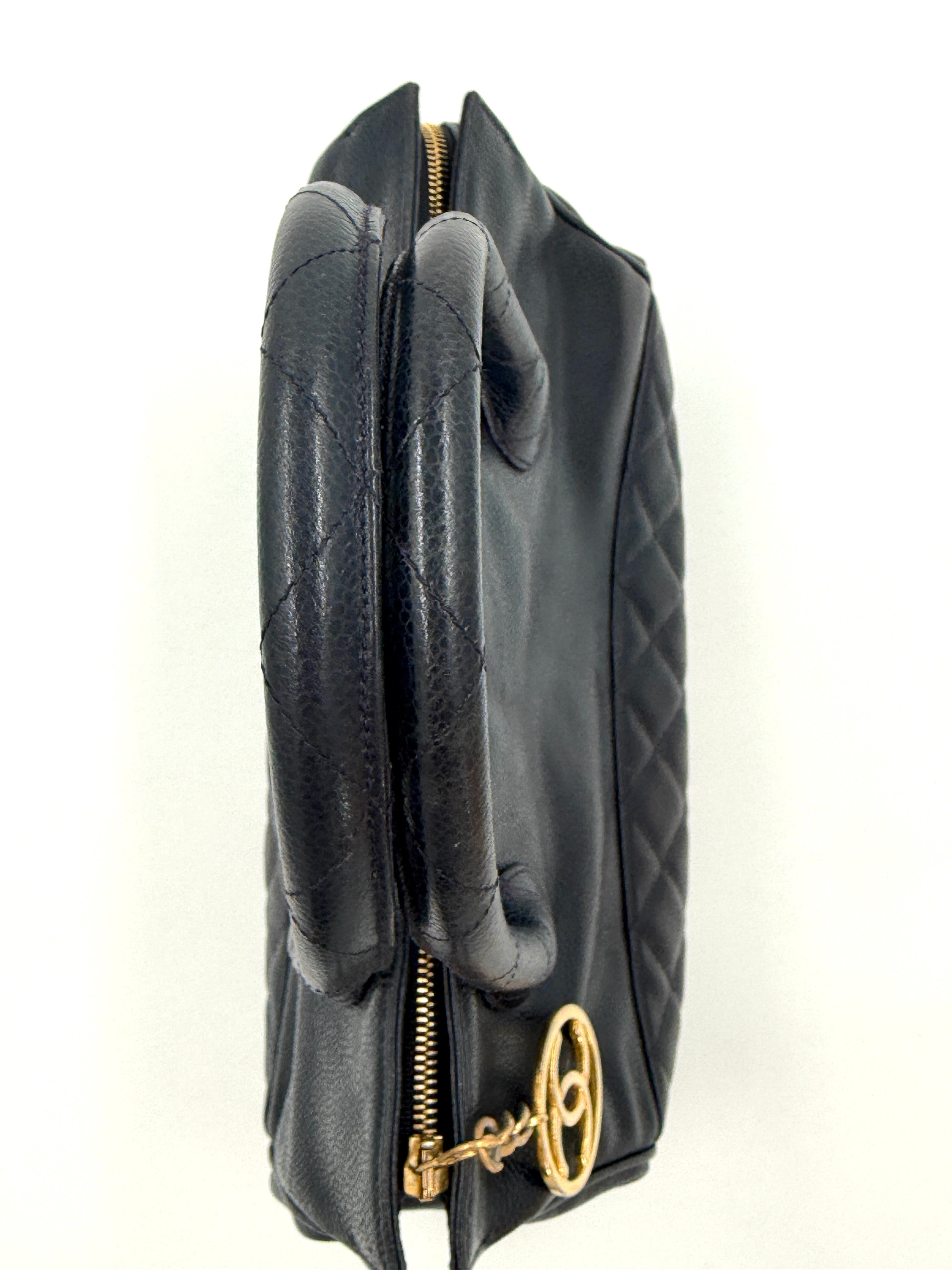 Chanel Runway Black Caviar Doctors Handbag Gold Accent - Pre Owned Authentic