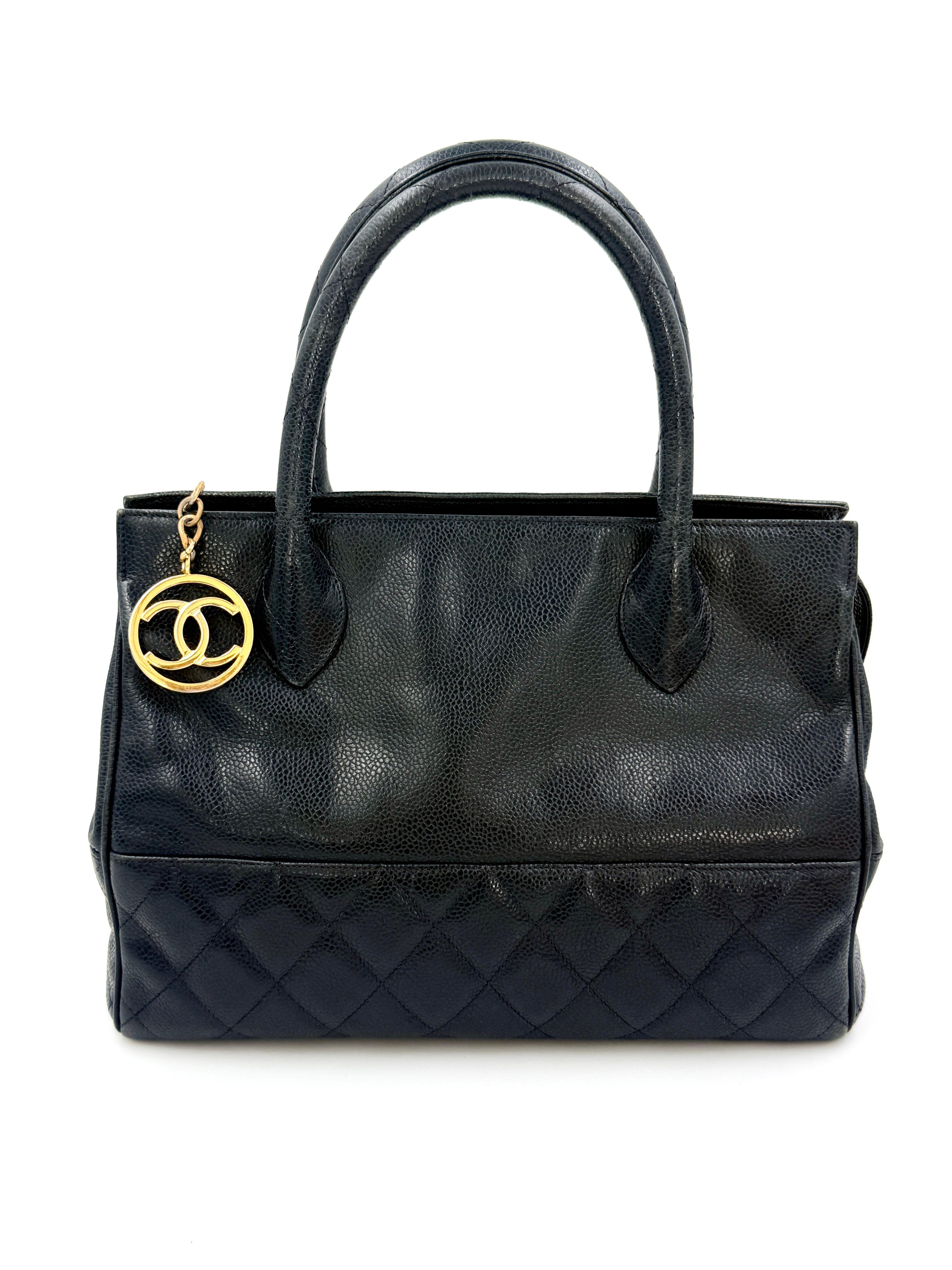 Chanel Runway Black Caviar Doctors Handbag Gold Accent - Pre Owned Authentic