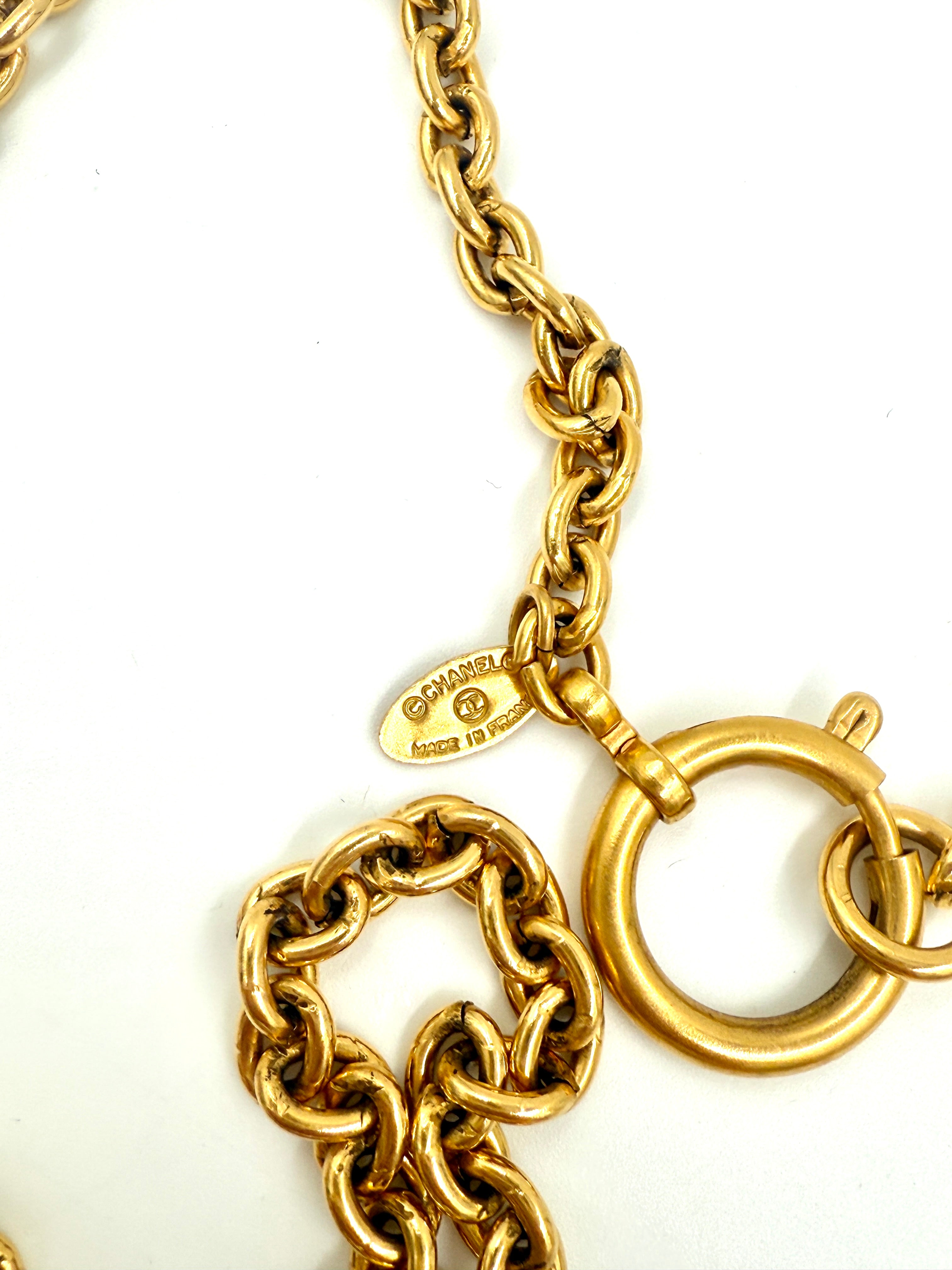 Chanel Vintage Gold-Toned CC Pendant Necklace - Pre Owned Authentic