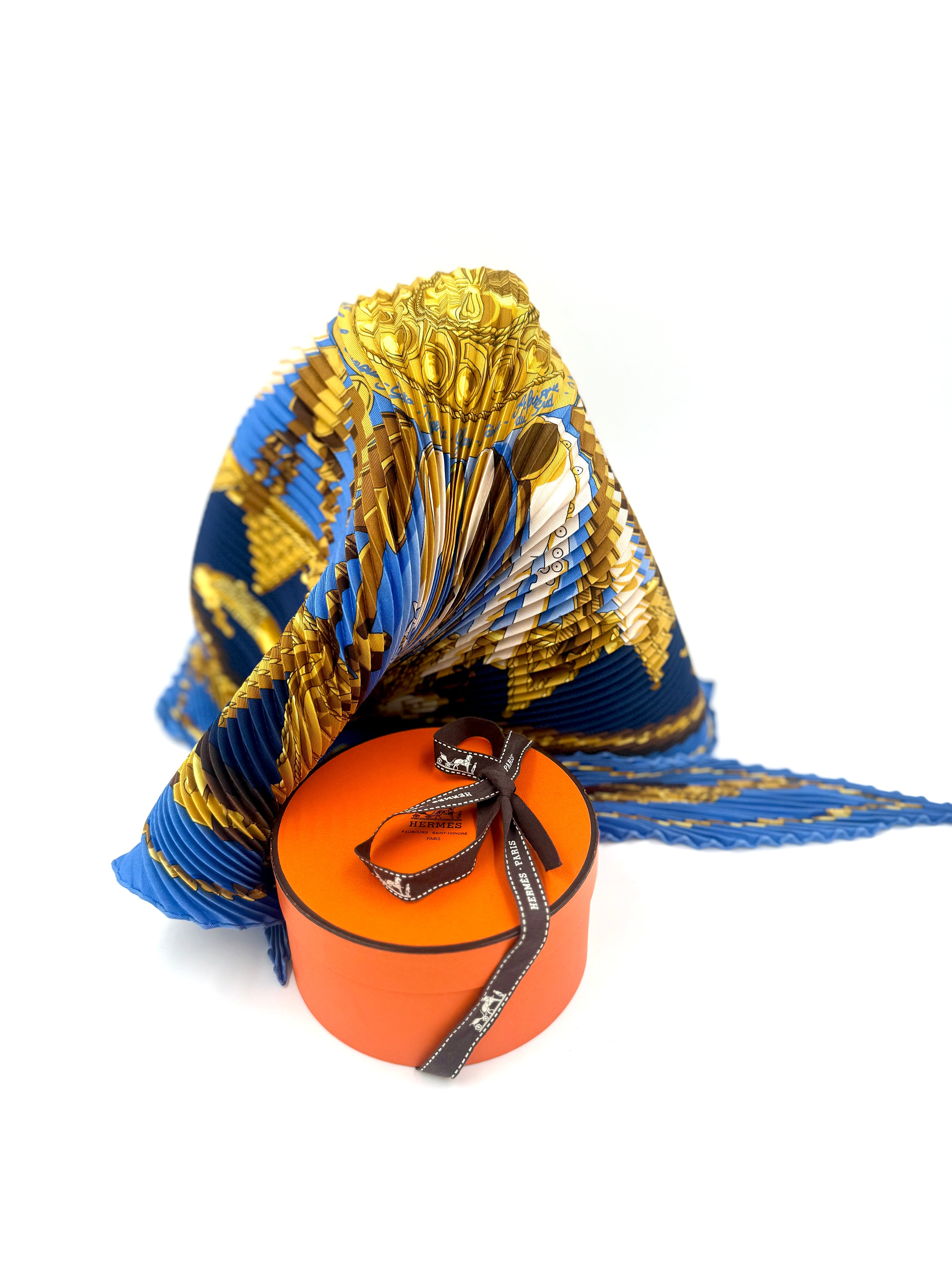 Hermes Pleated Scarf "Les Jardins D'Andalousie" - Pre Owned Authentic