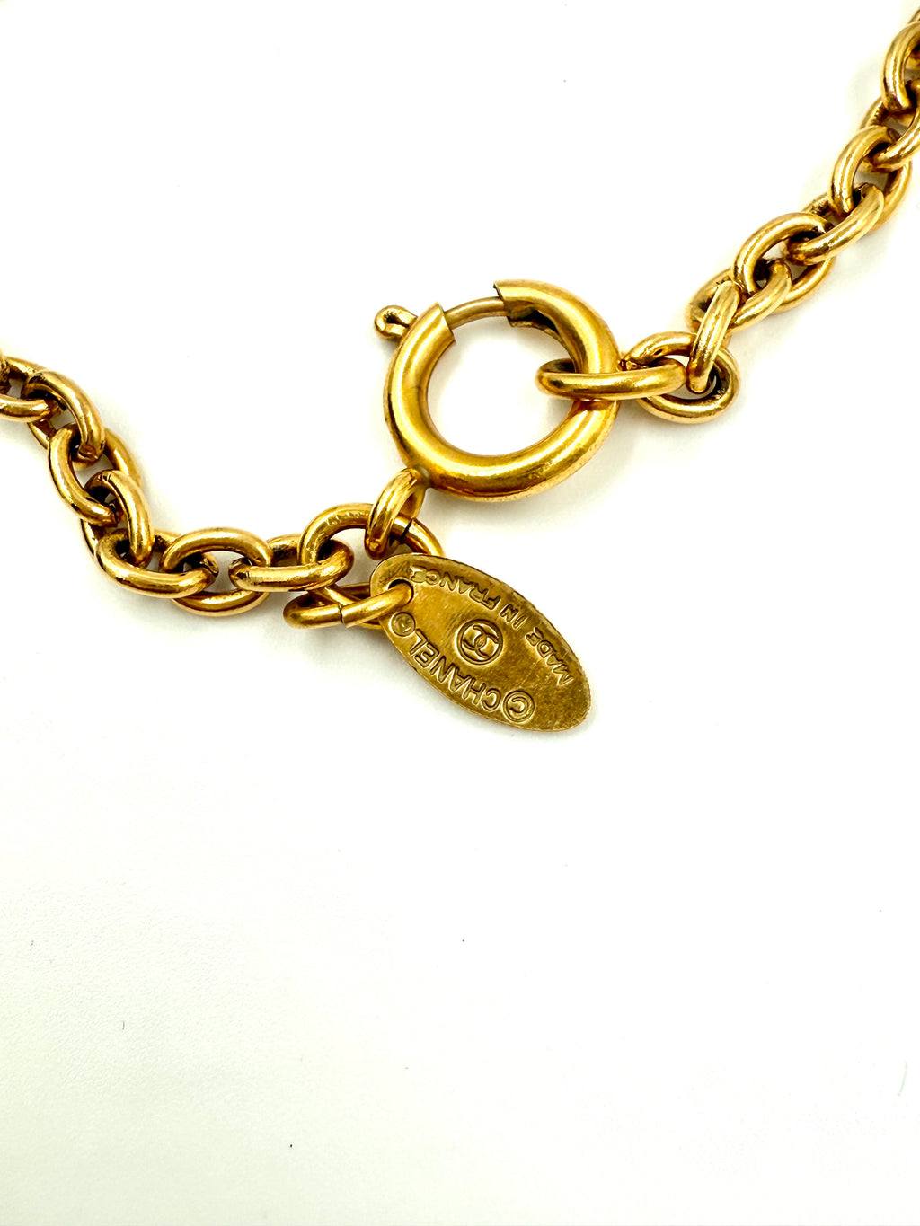 Chanel Vintage Quilted CC Pendant Necklace - Gold Tone - Pre Owned Authentic