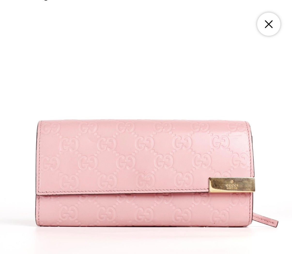 GUCCI Guccissima Long Wallet Pink Leather/Goldtone - Pre Owned Authentic