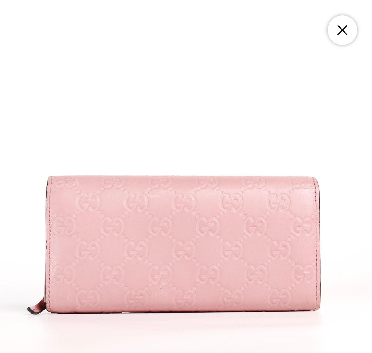 GUCCI Guccissima Long Wallet Pink Leather/Goldtone - Pre Owned Authentic