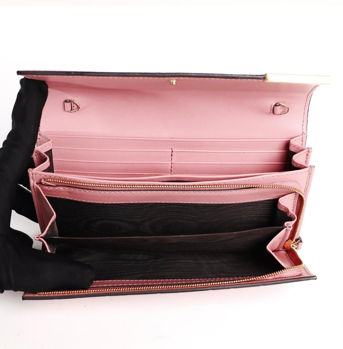 GUCCI Guccissima Long Wallet Pink Leather/Goldtone - Pre Owned Authentic