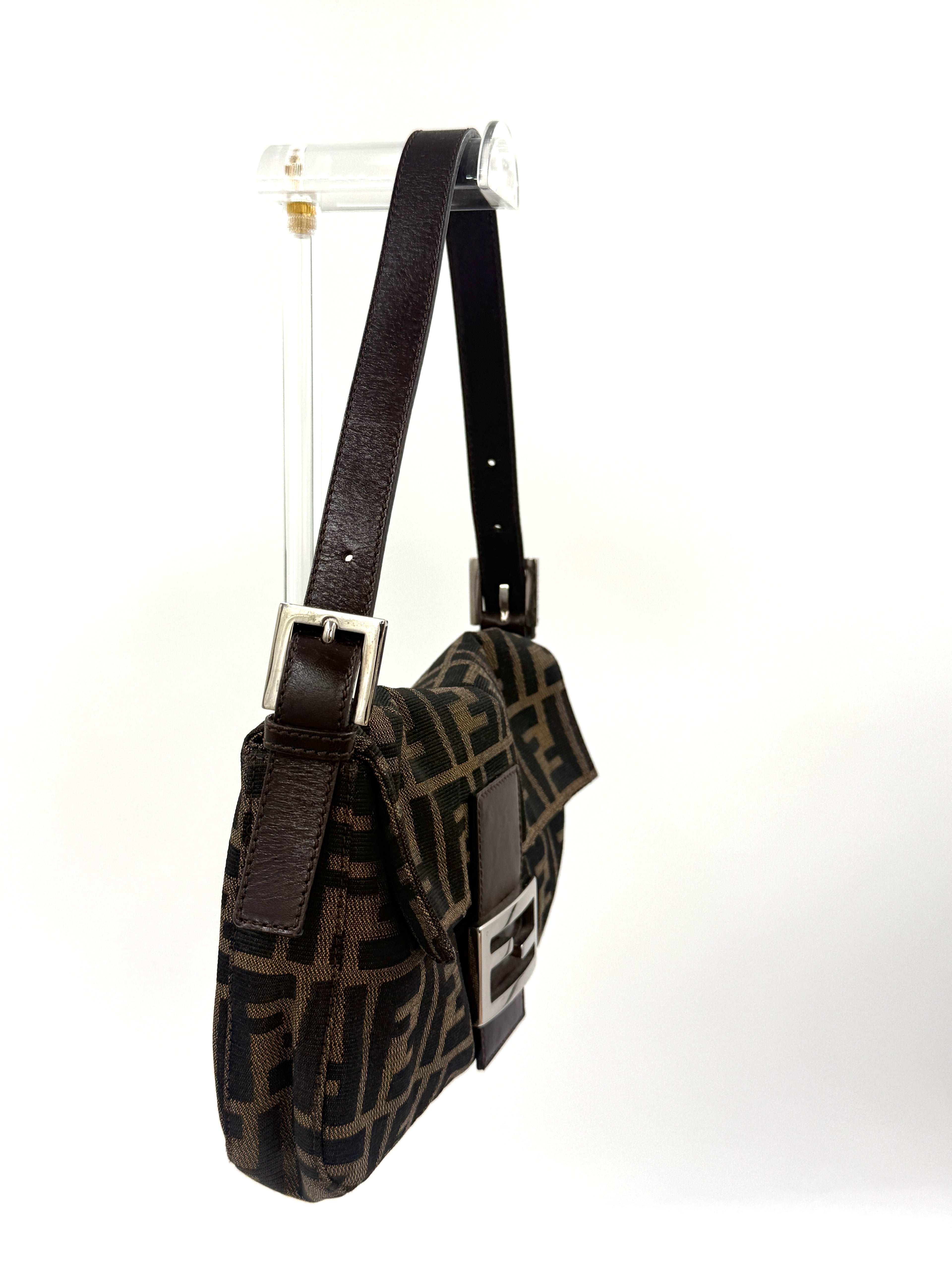 Fendi Baguette Classic Zucca Print Fendi Monogram Pre Owned Authentic