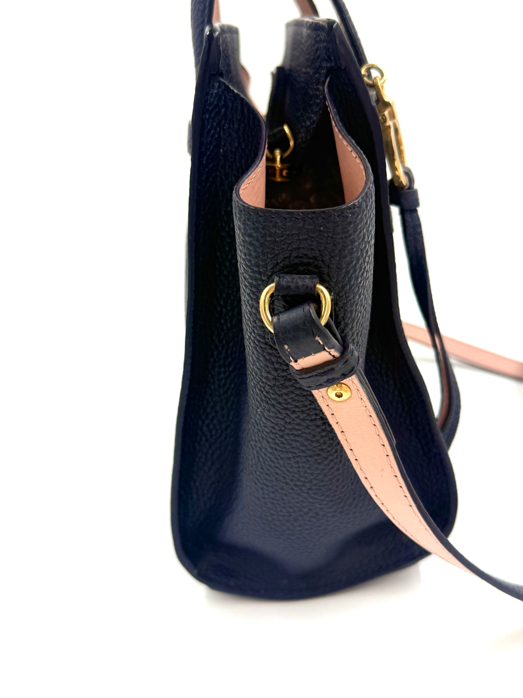 Salvatore Ferragamo Navy Blue AMY Tote with Detachable Crossbody Strap - Pre Owned Authentic