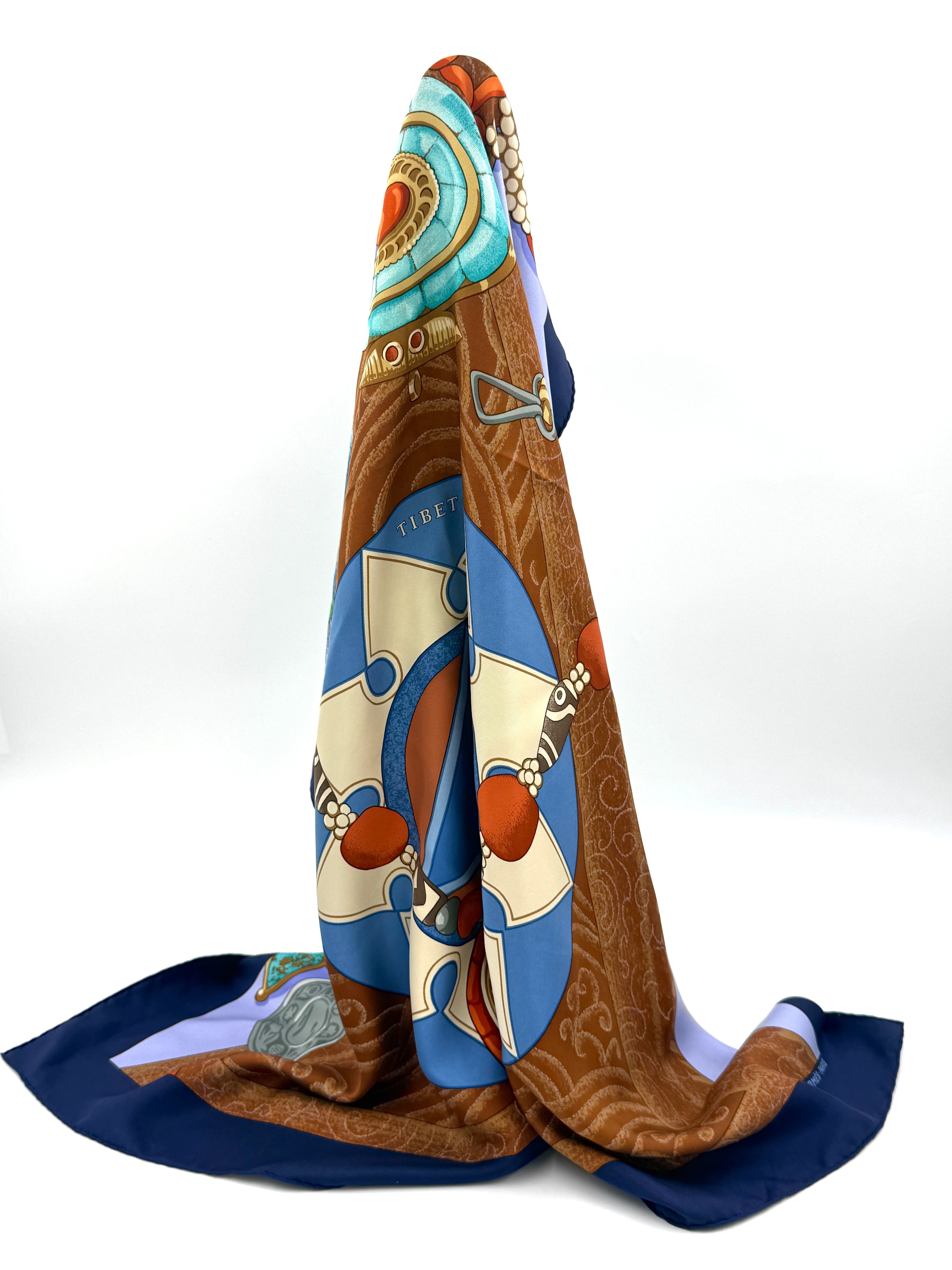 Hermès Caty Latham "Tibet II" Silk Scarf 1999 - Pre Owned Authentic