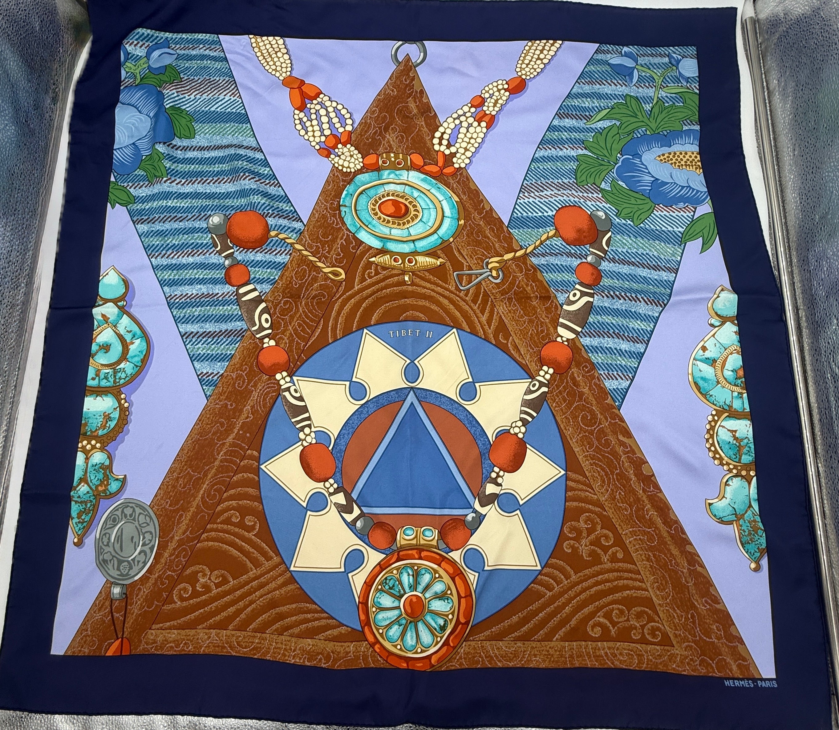 Hermès Caty Latham "Tibet II" Silk Scarf 1999 - Pre Owned Authentic