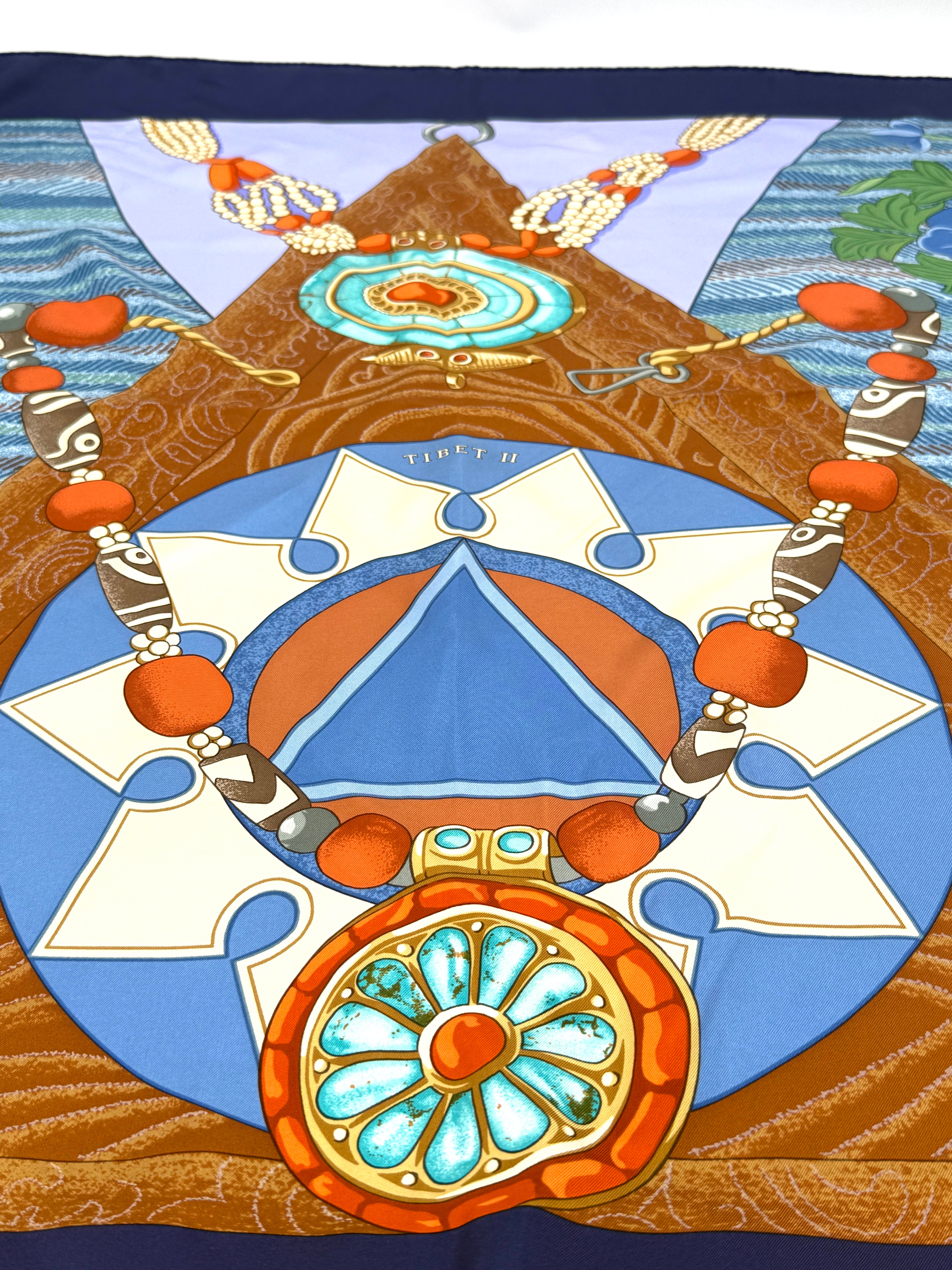 Hermès Caty Latham "Tibet II" Silk Scarf 1999 - Pre Owned Authentic