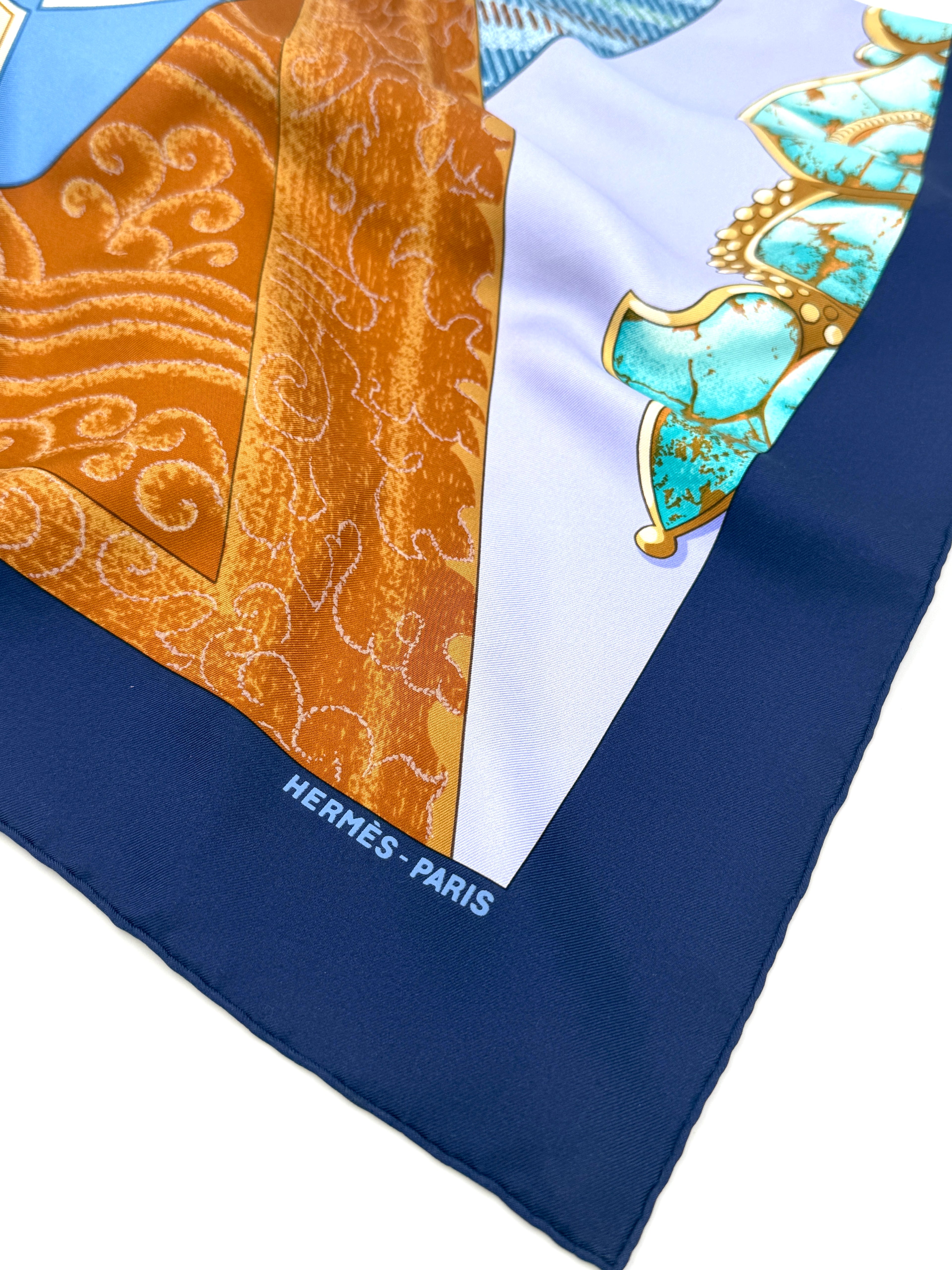 Hermès Caty Latham "Tibet II" Silk Scarf 1999 - Pre Owned Authentic