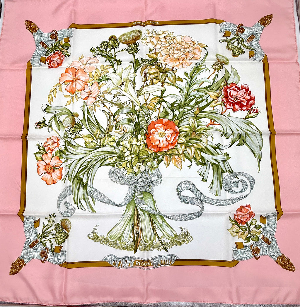 Hermès Leila Menchari "Regina" Silk Scarf - Pre Owned Authentic