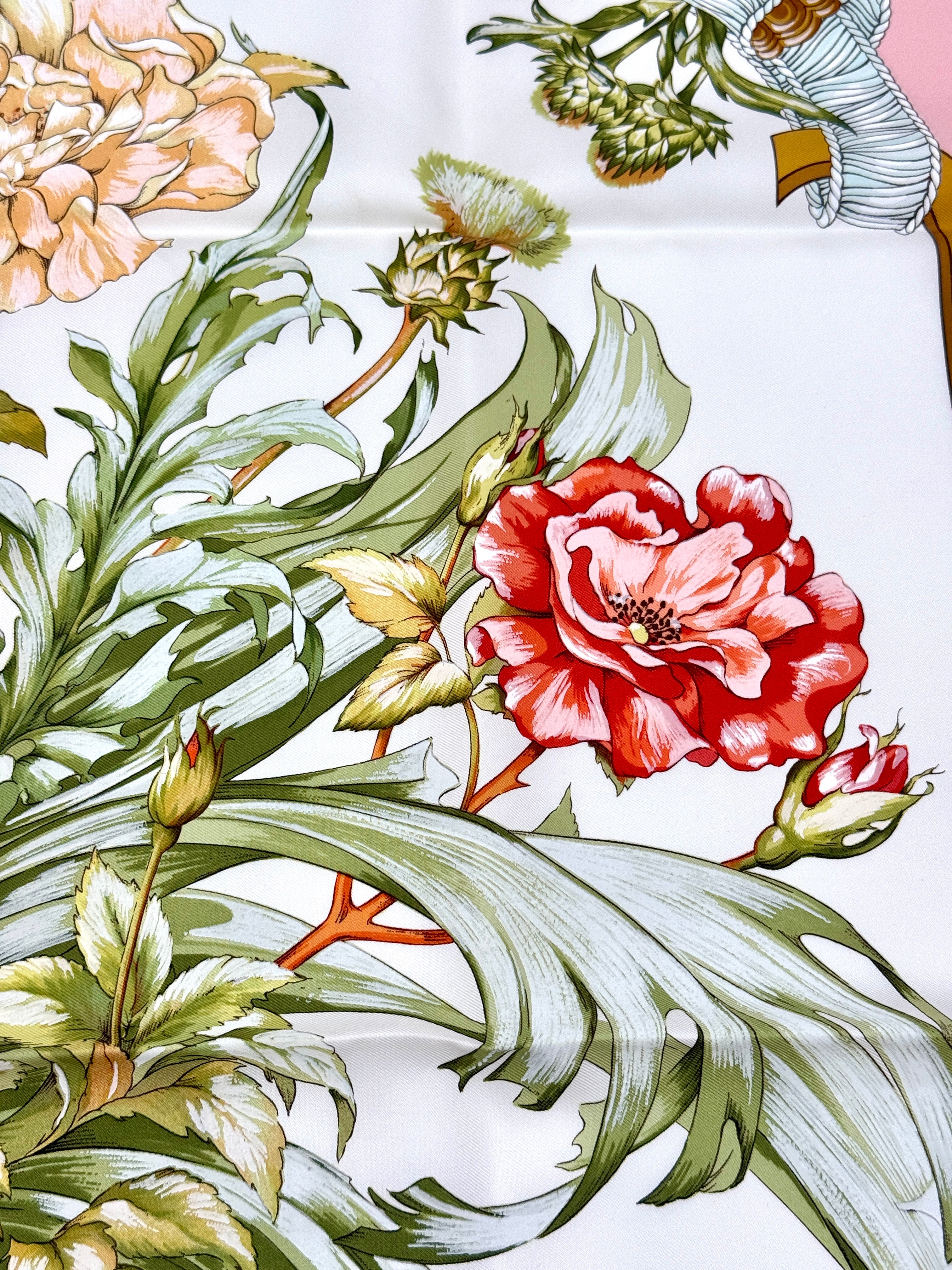 Hermès Leila Menchari "Regina" Silk Scarf - Pre Owned Authentic