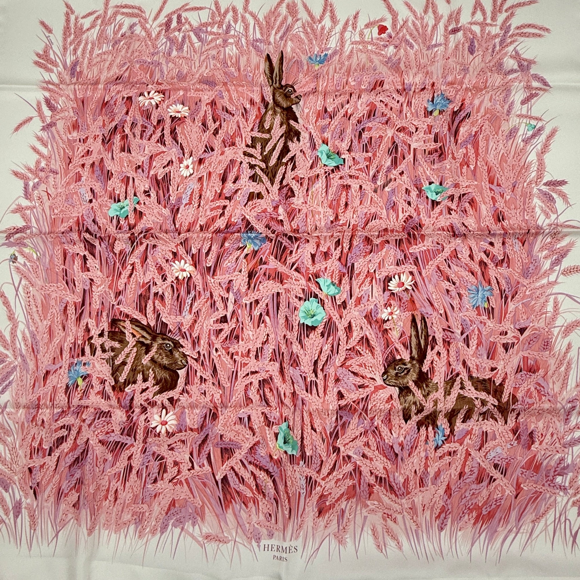 Hermès Hugo Grygkar "Les Bles" Silk Scarf with Box and Booklet - Pre Owned Authentic