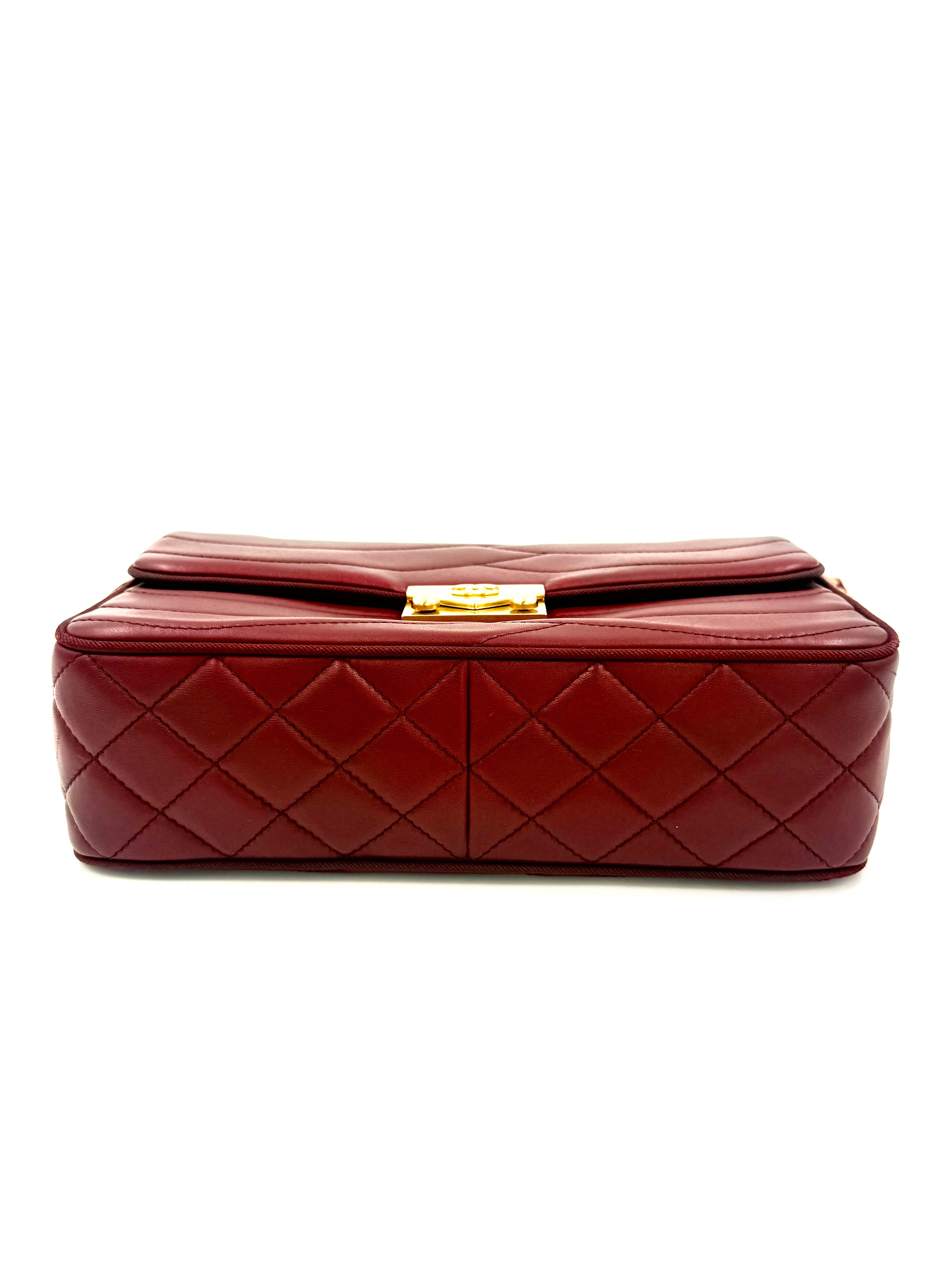 Chanel Burgundy Paris-Seoul Pagoda Flap Bag with Gold Hardware - Pre Owned Authentic