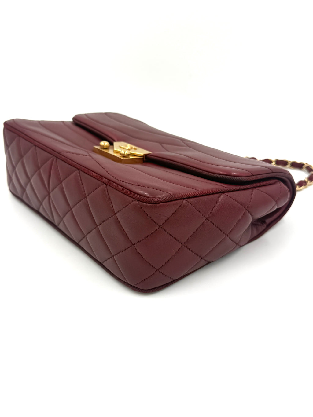 Chanel Burgundy Paris-Seoul Pagoda Flap Bag with Gold Hardware - Pre Owned Authentic