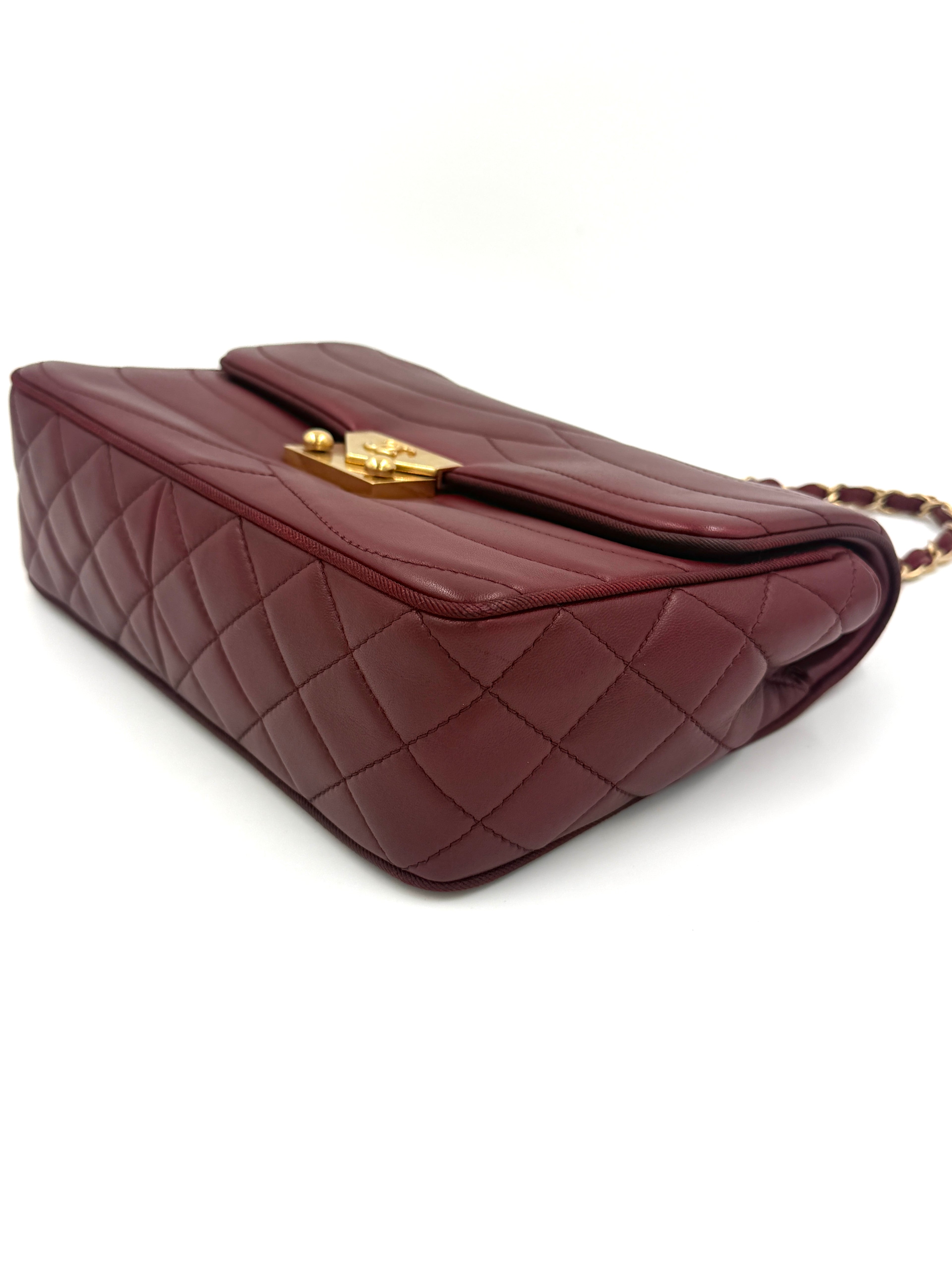 Chanel Burgundy Paris-Seoul Pagoda Flap Bag with Gold Hardware - Pre Owned Authentic