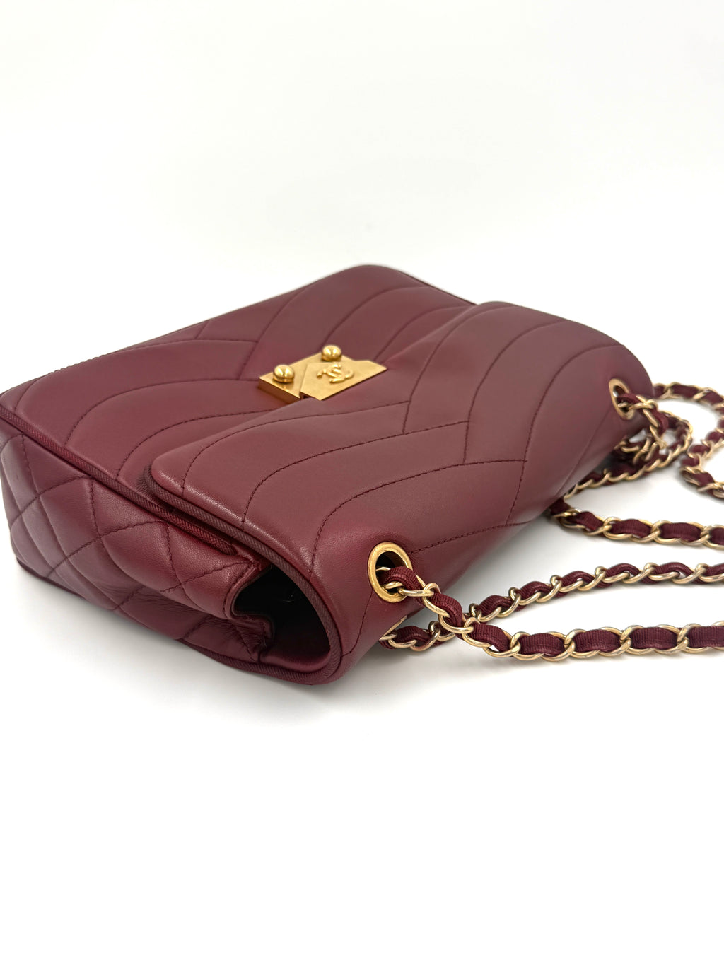 Chanel Burgundy Paris-Seoul Pagoda Flap Bag with Gold Hardware - Pre Owned Authentic