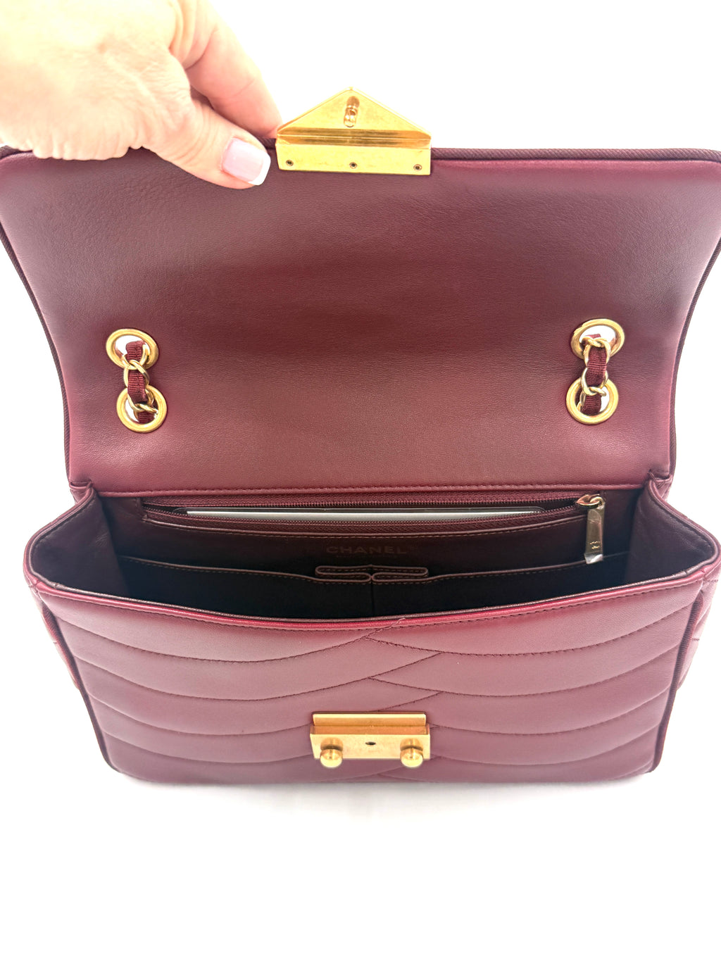 Chanel Burgundy Paris-Seoul Pagoda Flap Bag with Gold Hardware - Pre Owned Authentic