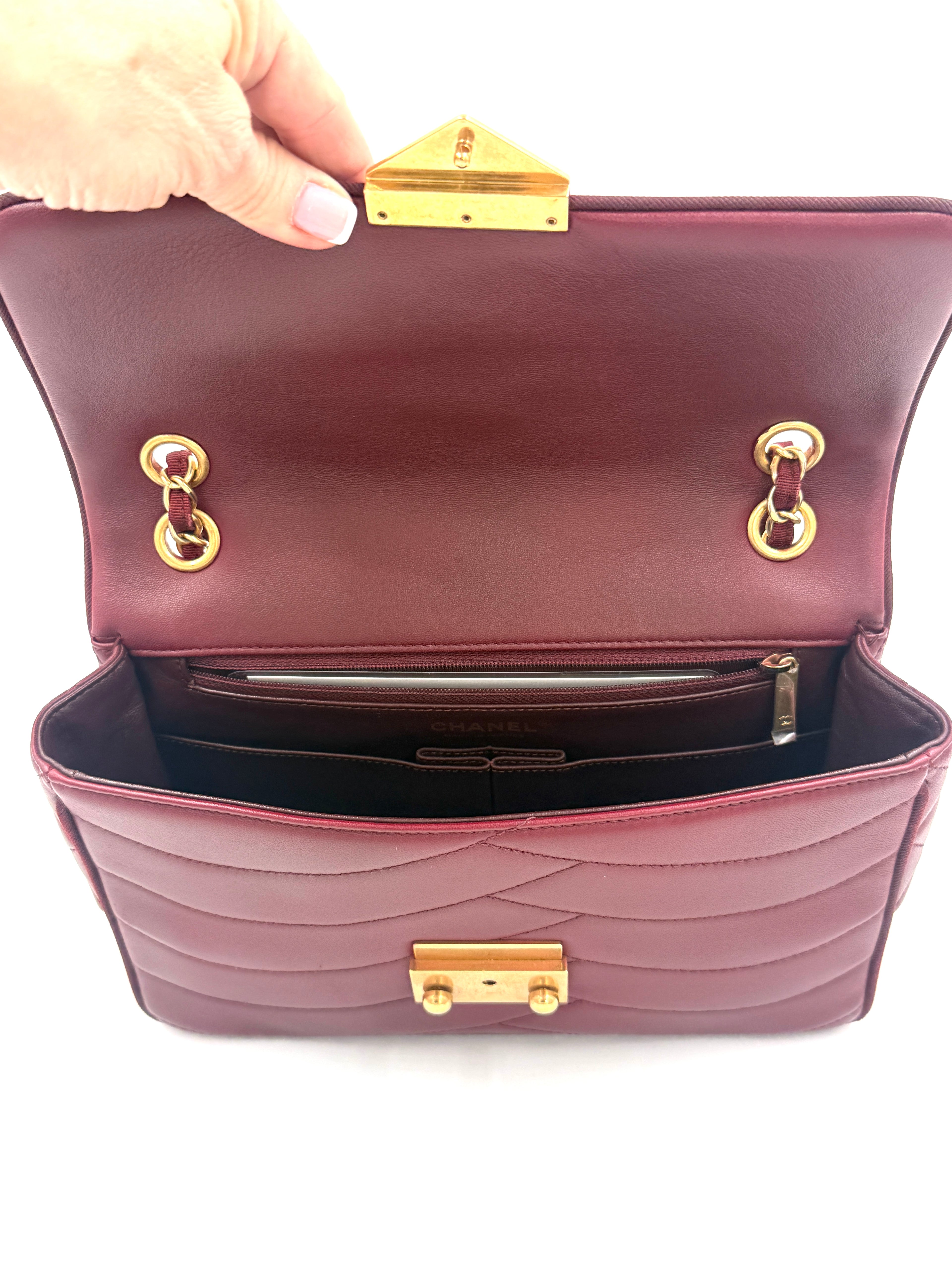 Chanel Burgundy Paris-Seoul Pagoda Flap Bag with Gold Hardware - Pre Owned Authentic