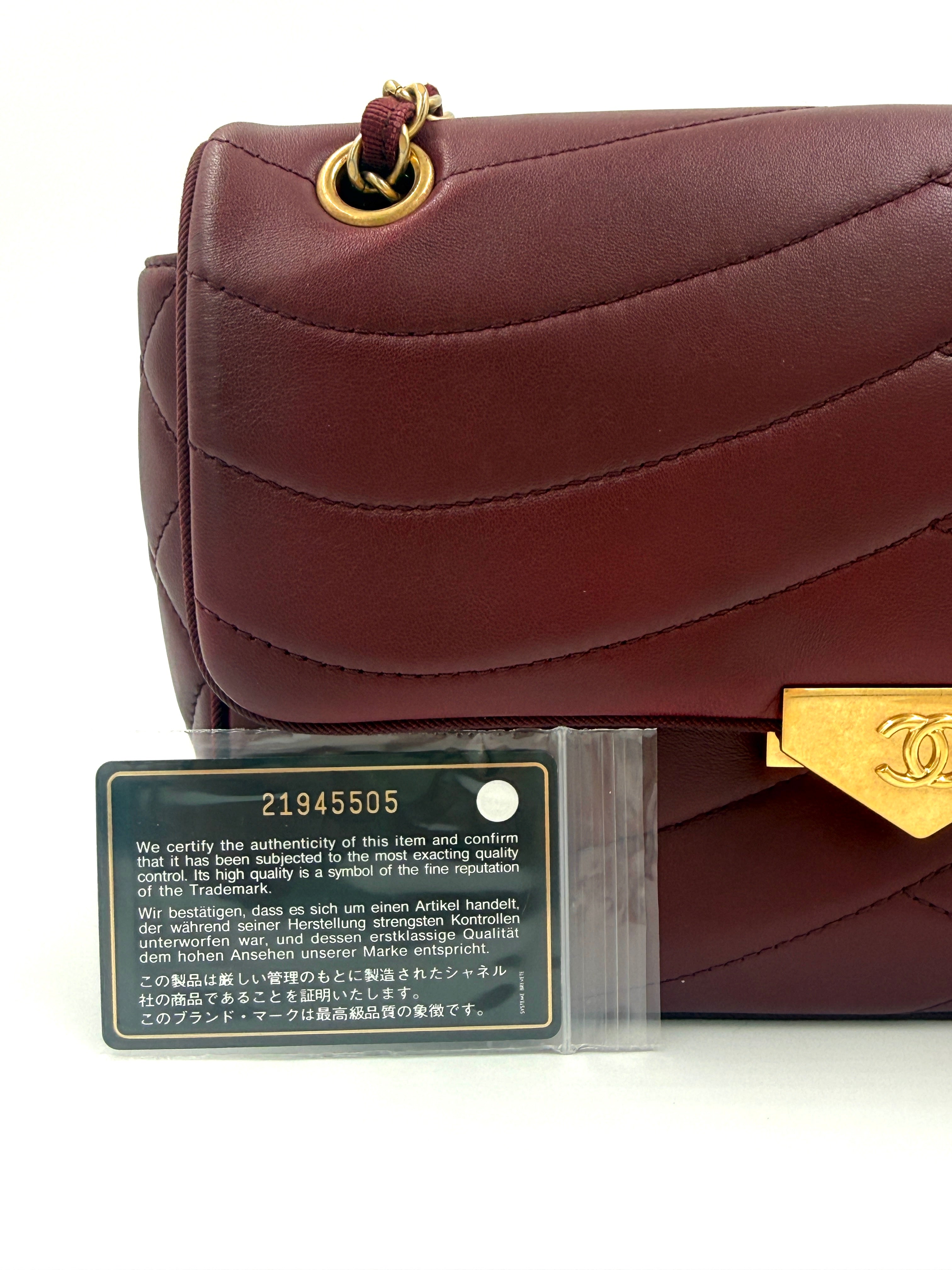Chanel Burgundy Paris-Seoul Pagoda Flap Bag with Gold Hardware - Pre Owned Authentic