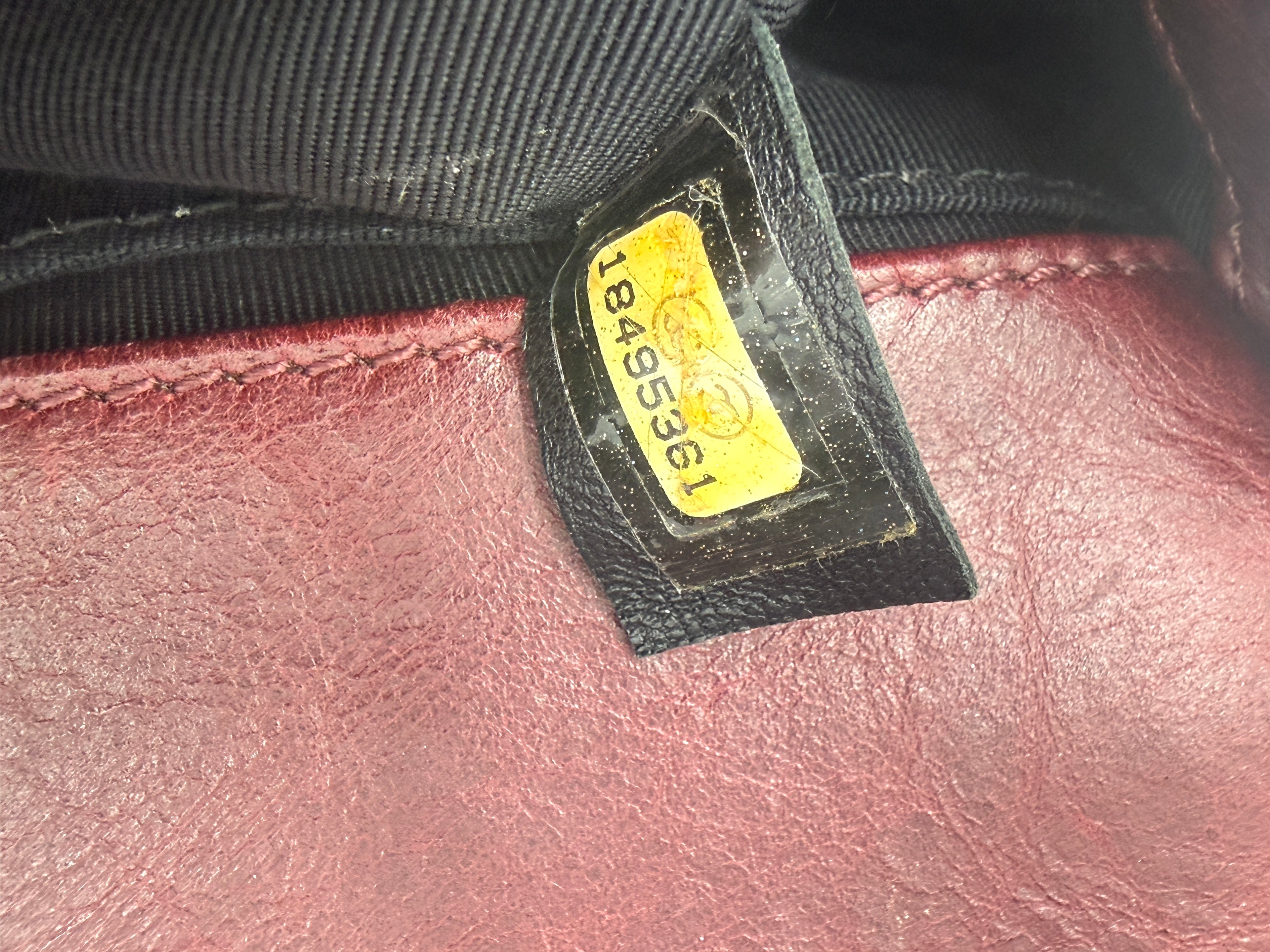 Chanel Boy Bag Old Medium Burgundy Distressed Calfskin Ruthenium Hardware - Pre Owned Authentic