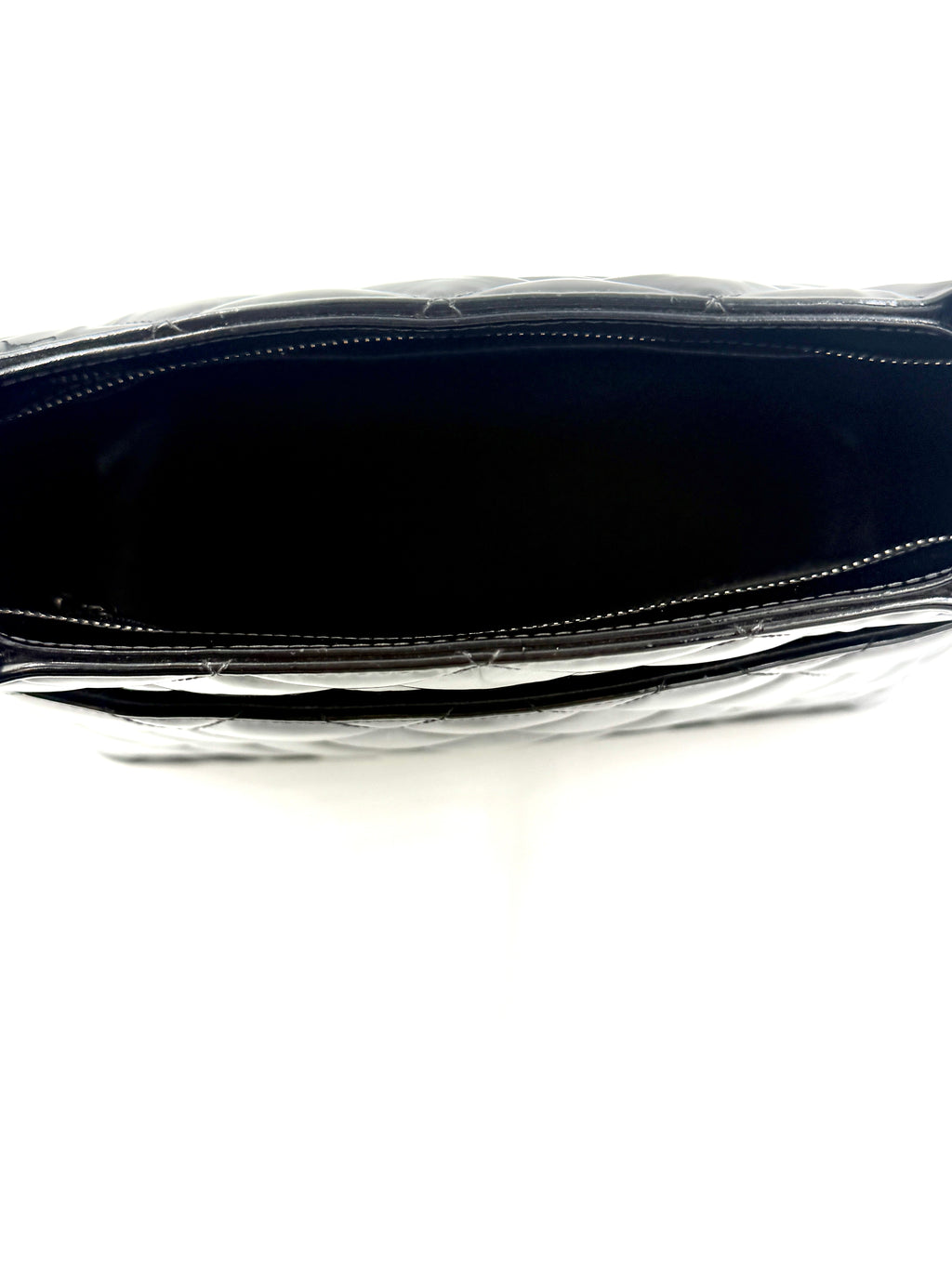 Chanel Black Quilted Patent Leather Medallion Tote Bag with Silver Hardware - Pre Owned Authentic