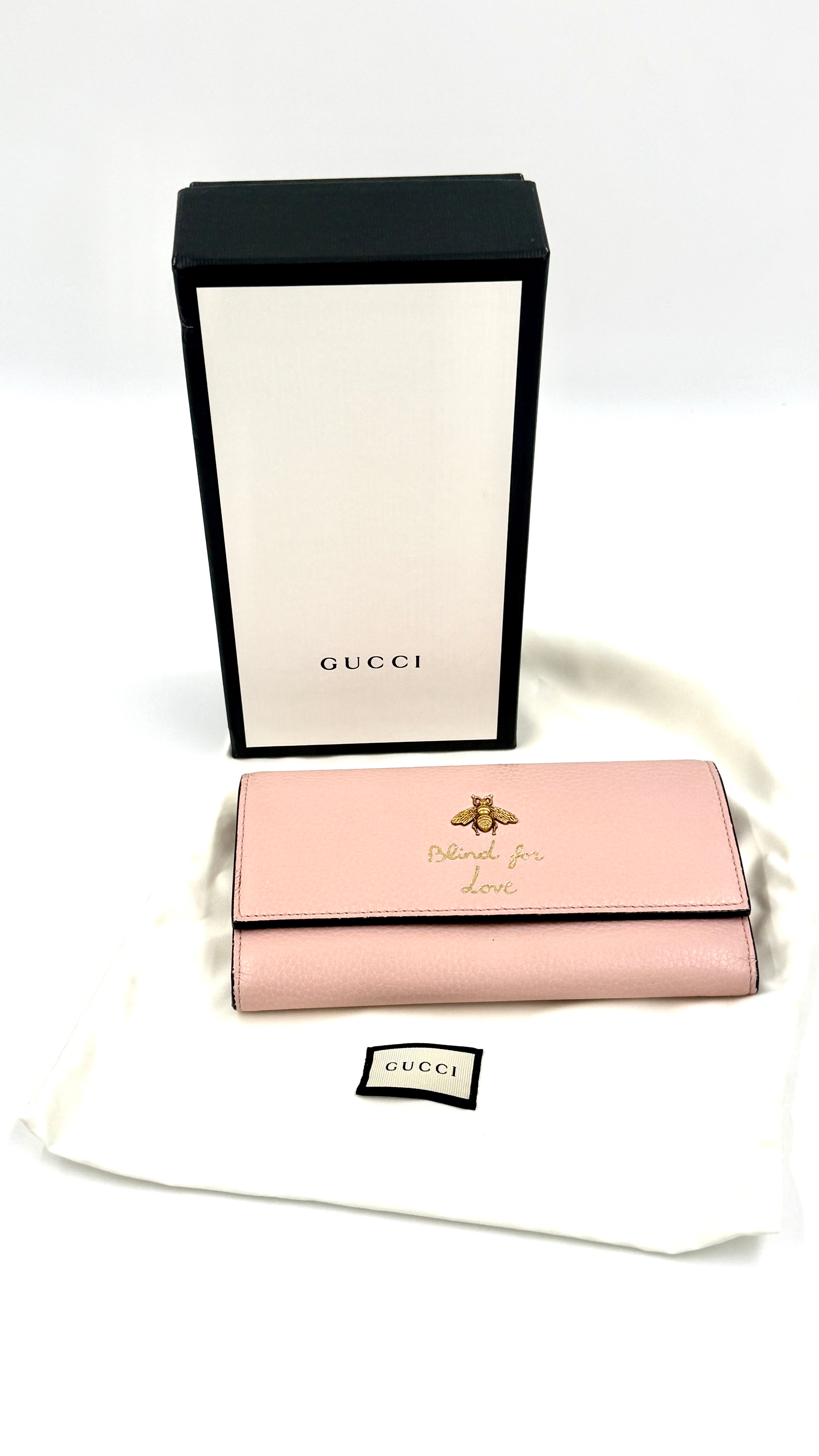 Gucci Blind for Love Long Pink Wallet - Pre Owned Authentic