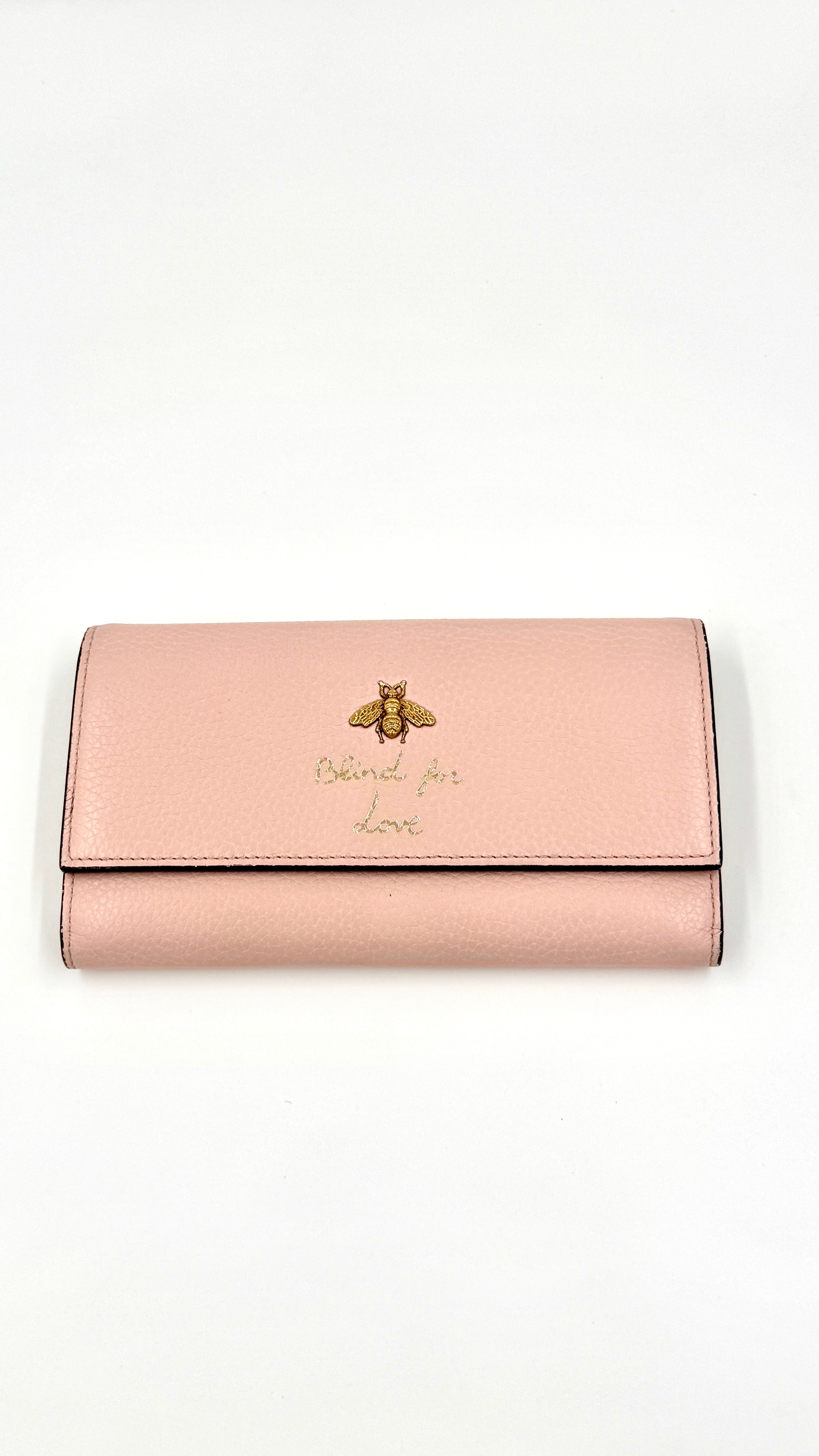 Gucci Blind for Love Long Pink Wallet - Pre Owned Authentic