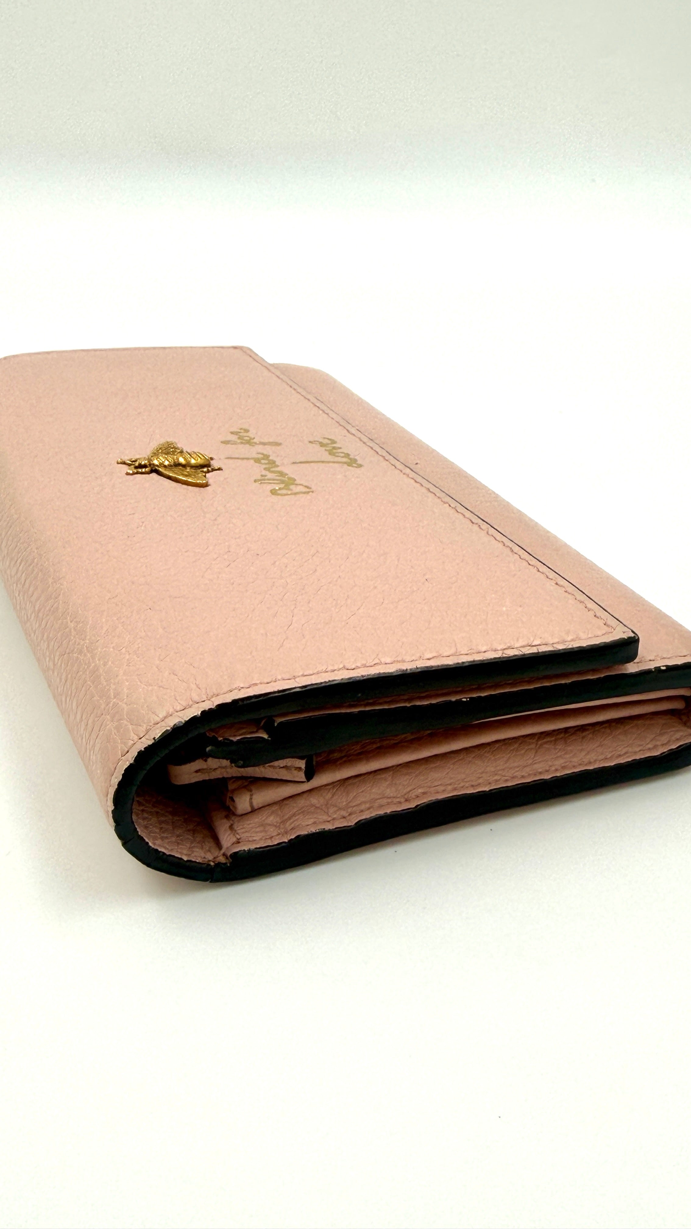 Gucci Blind for Love Long Pink Wallet - Pre Owned Authentic