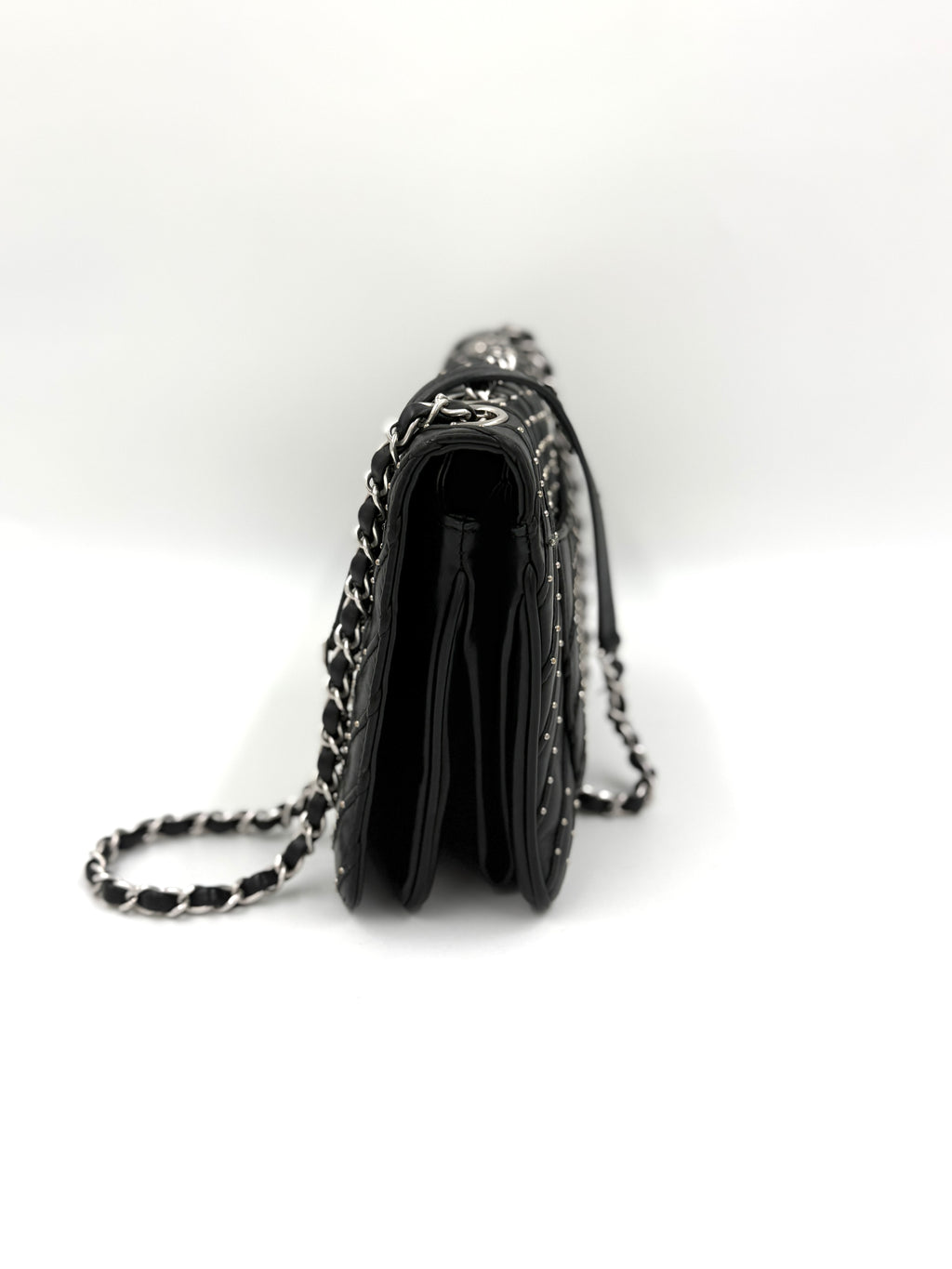 Chanel Studded Chevron CC Flap Bag - Pre Owned Authentic