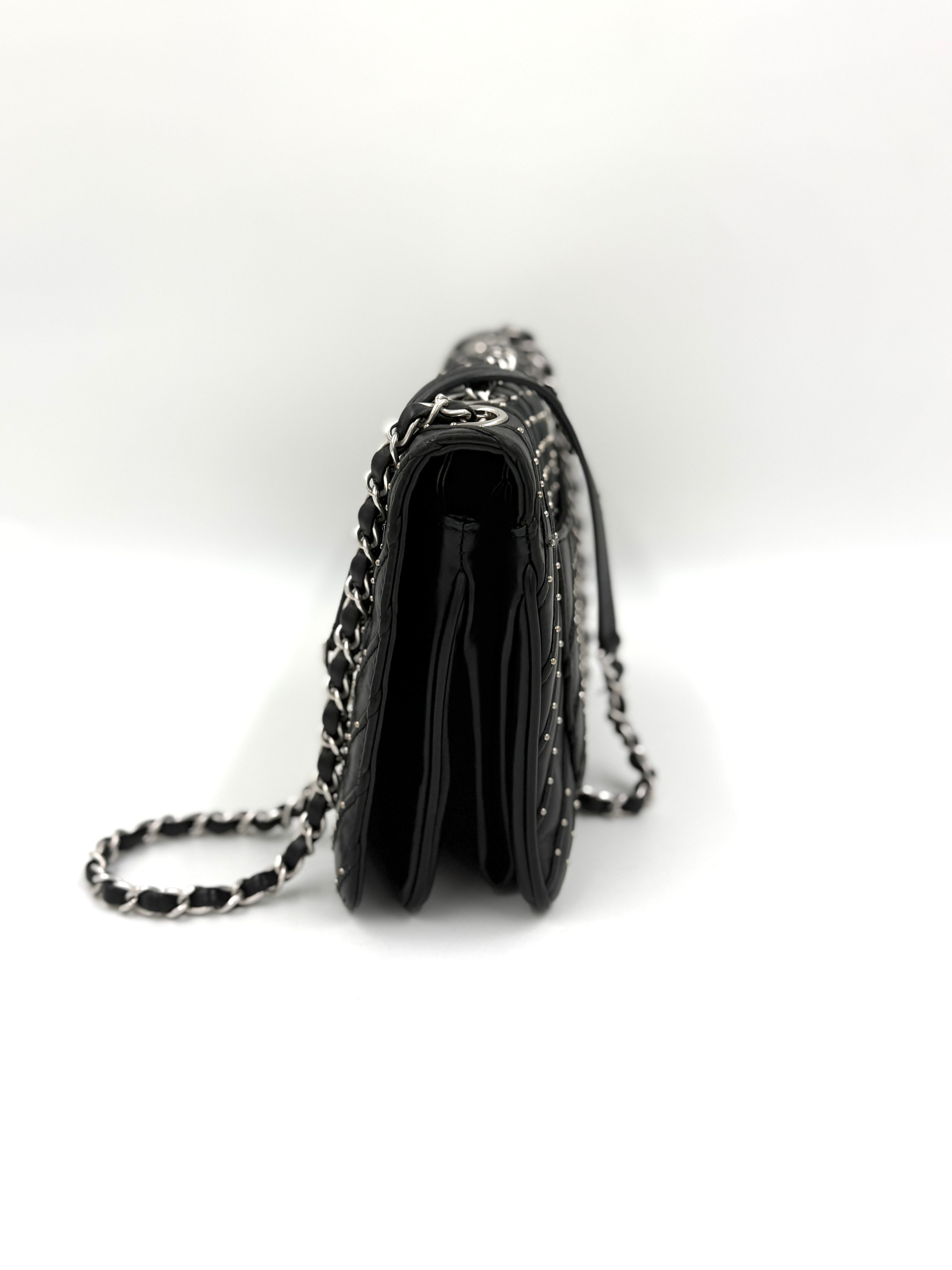 Chanel Studded Chevron CC Flap Bag - Pre Owned Authentic