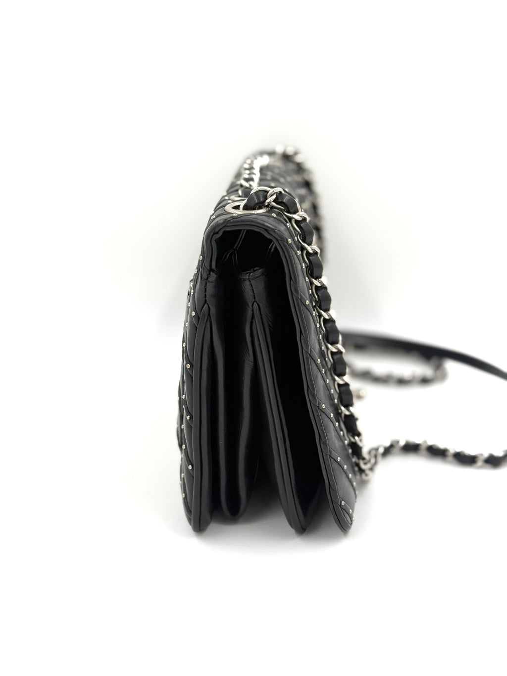 Chanel Studded Chevron CC Flap Bag - Pre Owned Authentic