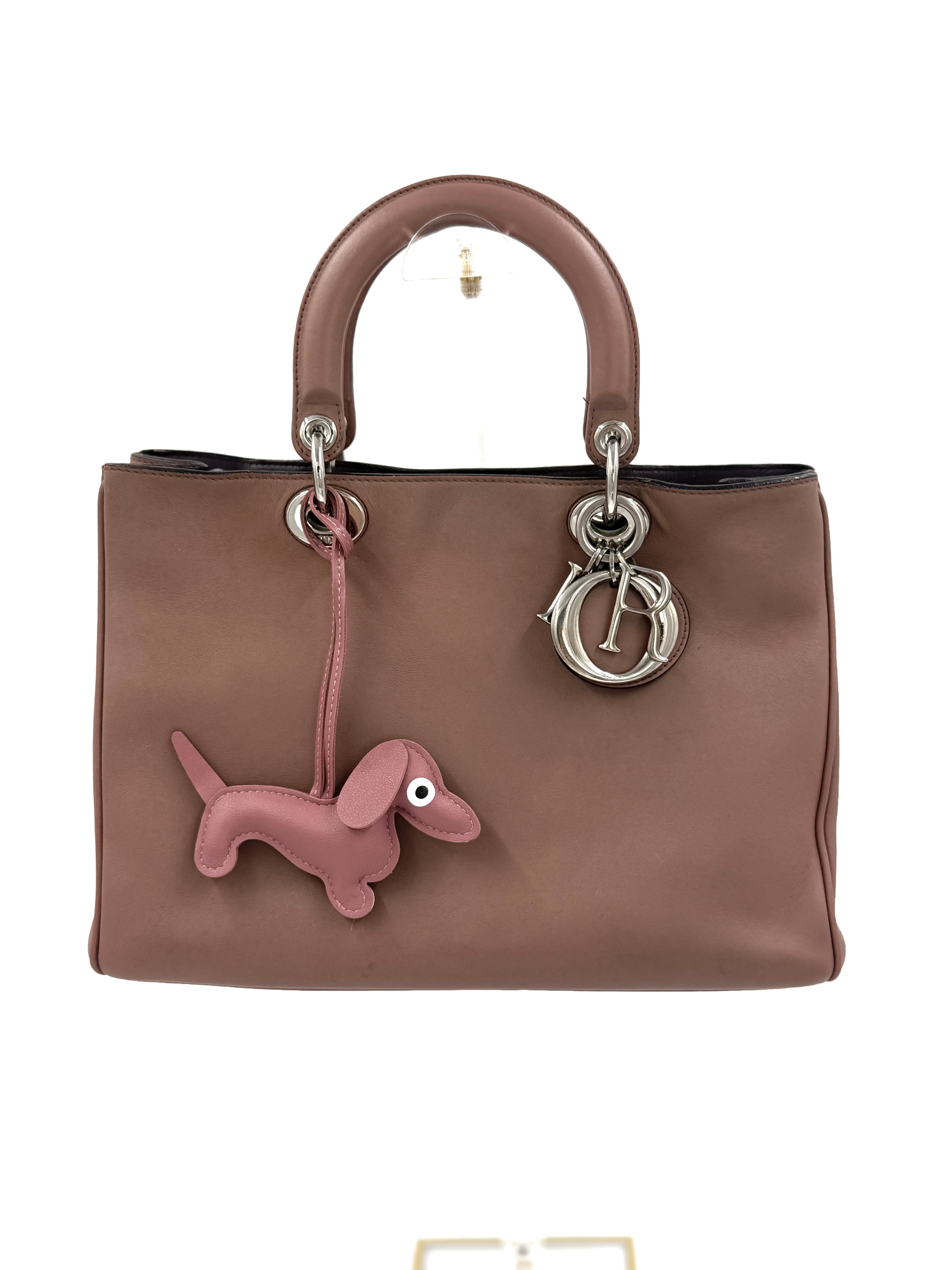 Dior Diorissimo Pinkish Brown with Silver Hardware Medium Pre Owned Authentic