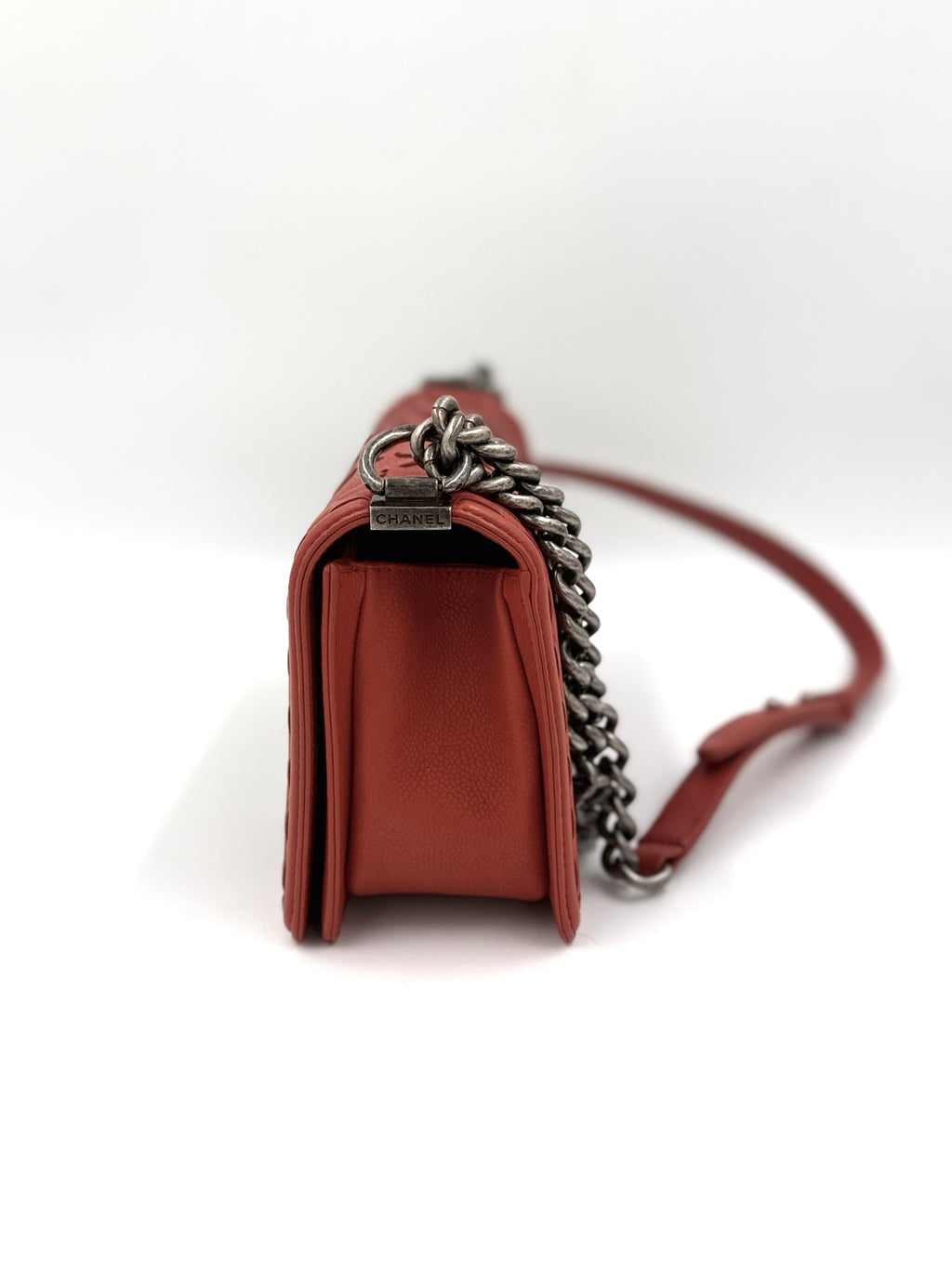 Chanel Paris-Dallas Boy Bag Whipstitch Caviar Medium with COA - Pre Owned Authentic