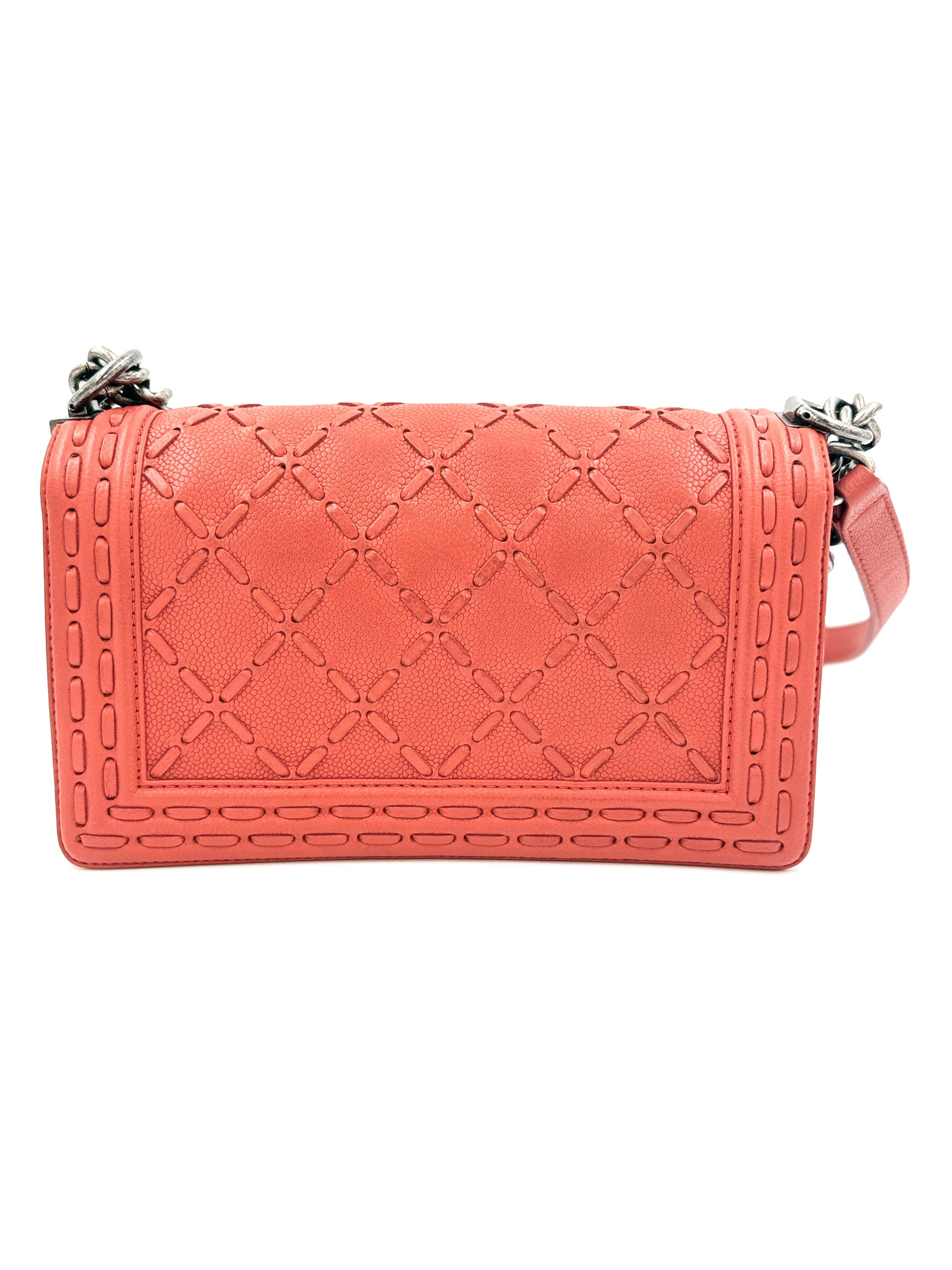 Chanel Paris-Dallas Boy Bag Whipstitch Caviar Medium with COA - Pre Owned Authentic