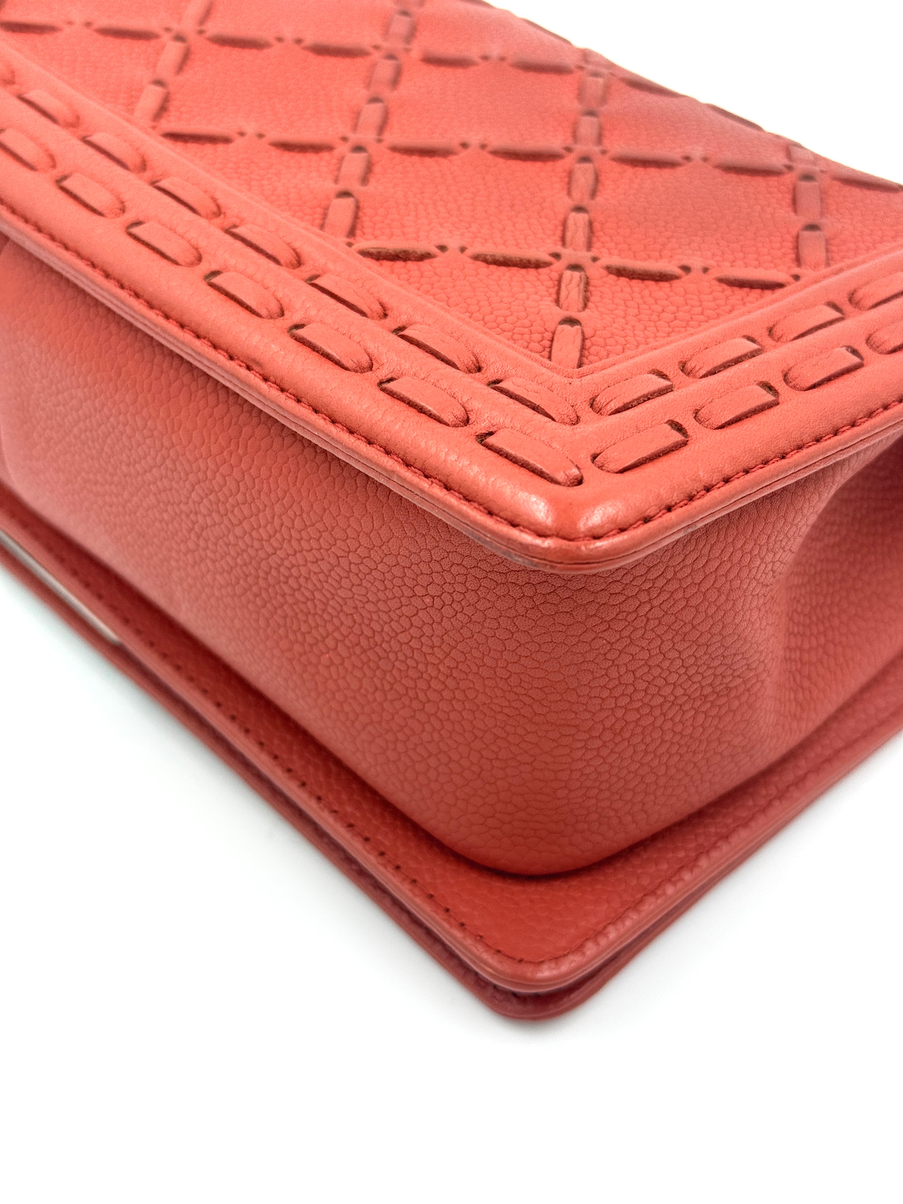 Chanel Paris-Dallas Boy Bag Whipstitch Caviar Medium with COA - Pre Owned Authentic