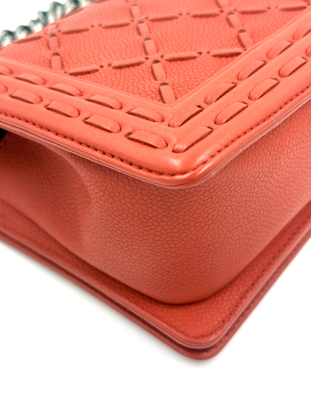 Chanel Paris-Dallas Boy Bag Whipstitch Caviar Medium with COA - Pre Owned Authentic