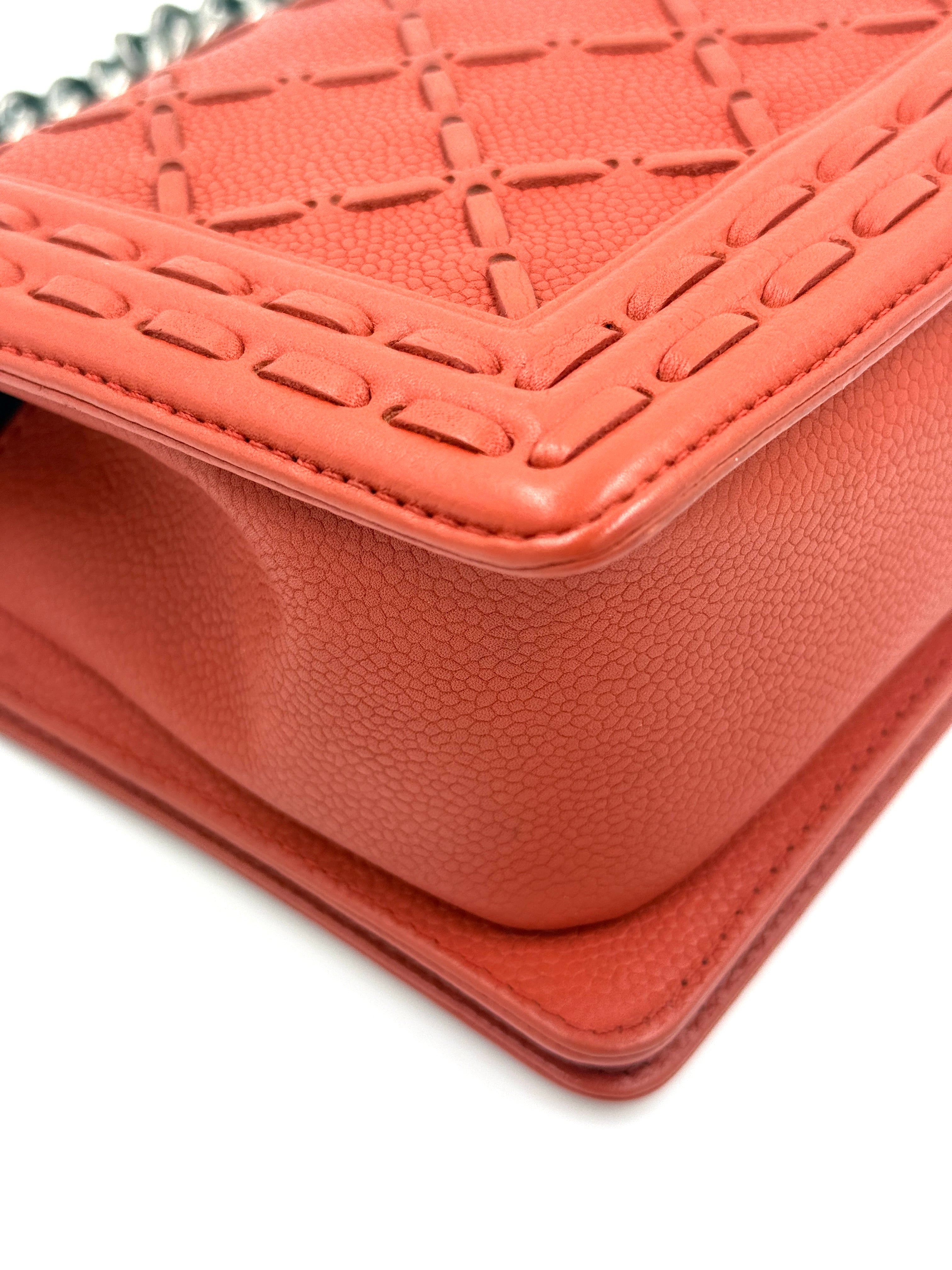 Chanel Paris-Dallas Boy Bag Whipstitch Caviar Medium with COA - Pre Owned Authentic