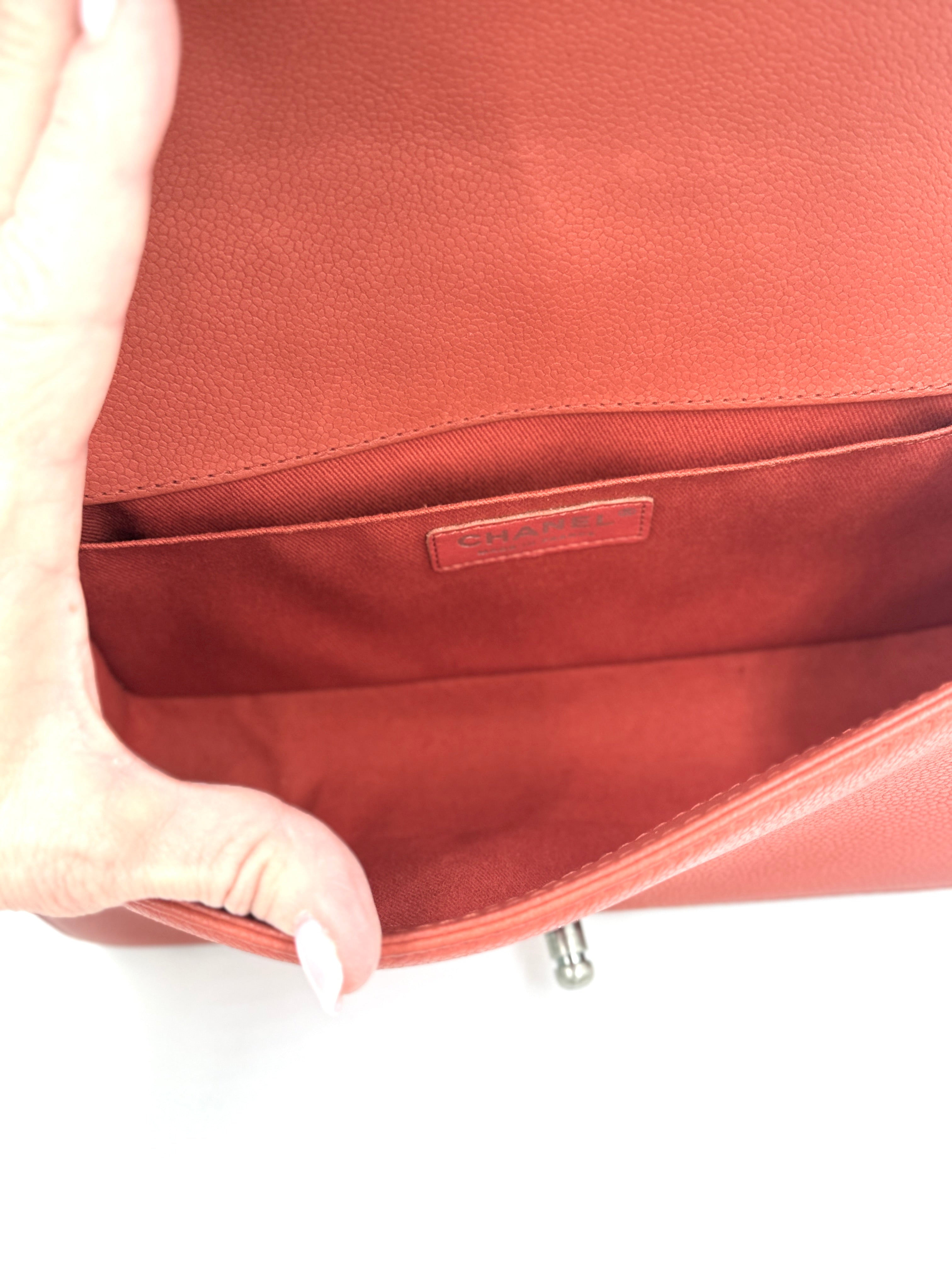 Chanel Paris-Dallas Boy Bag Whipstitch Caviar Medium with COA - Pre Owned Authentic