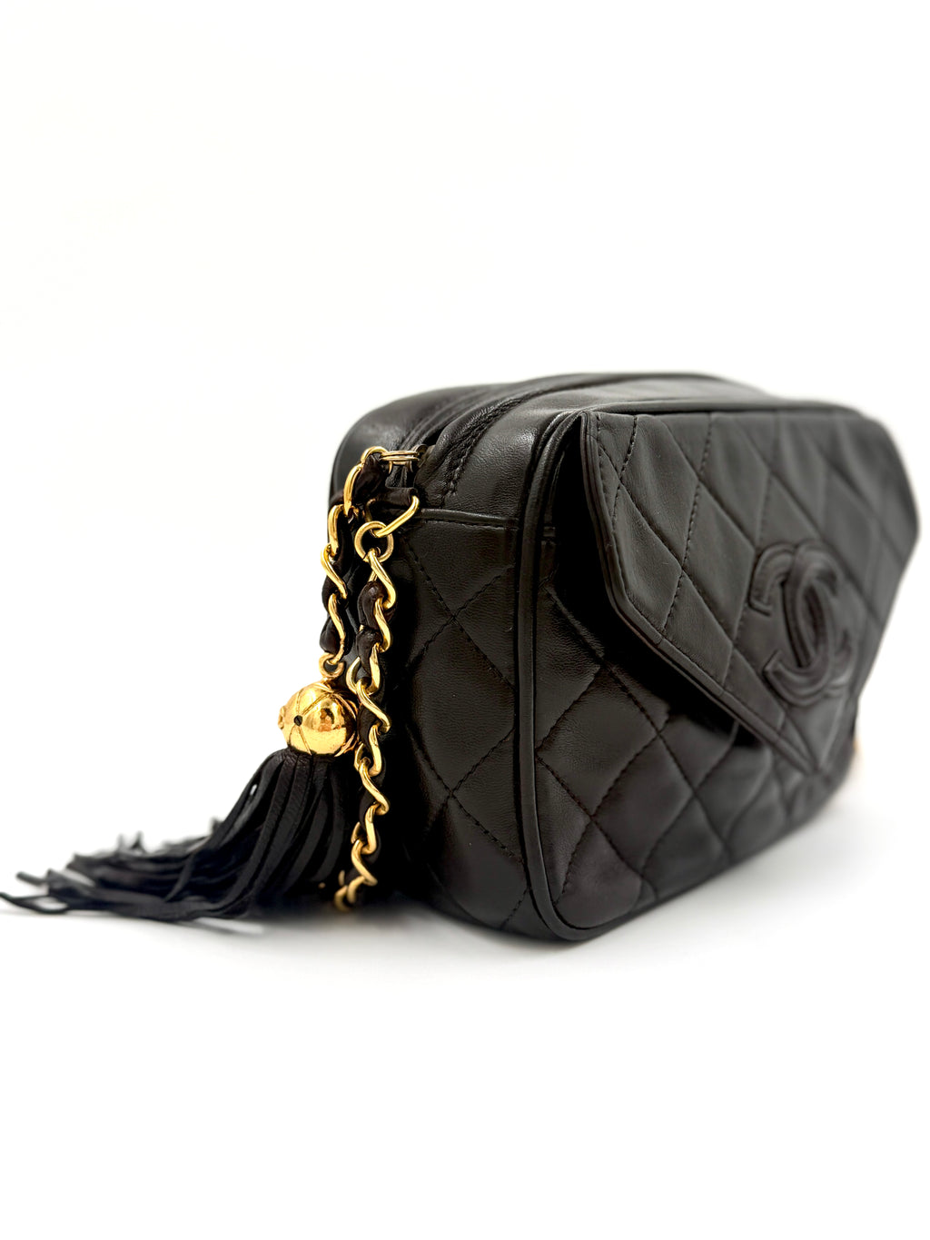 Pre-Owned Chanel CC Camera Bag Chocolate Brown Lambskin - Authenticated