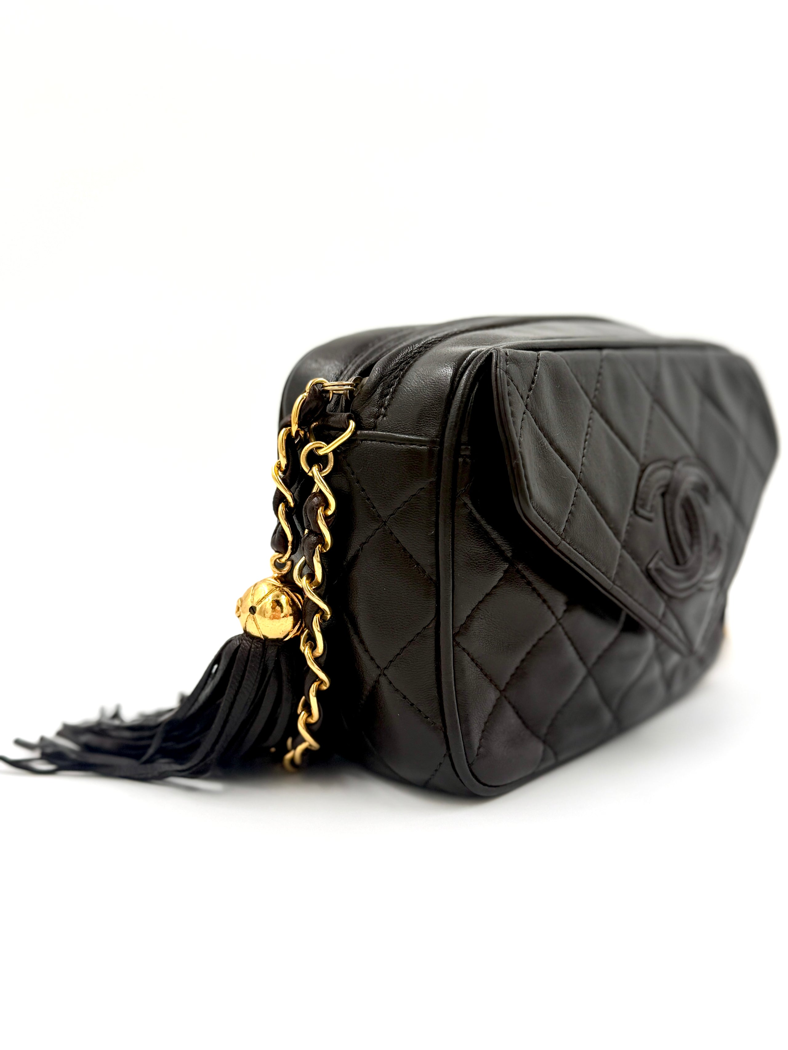 Pre-Owned Chanel CC Camera Bag Chocolate Brown Lambskin - Authenticated