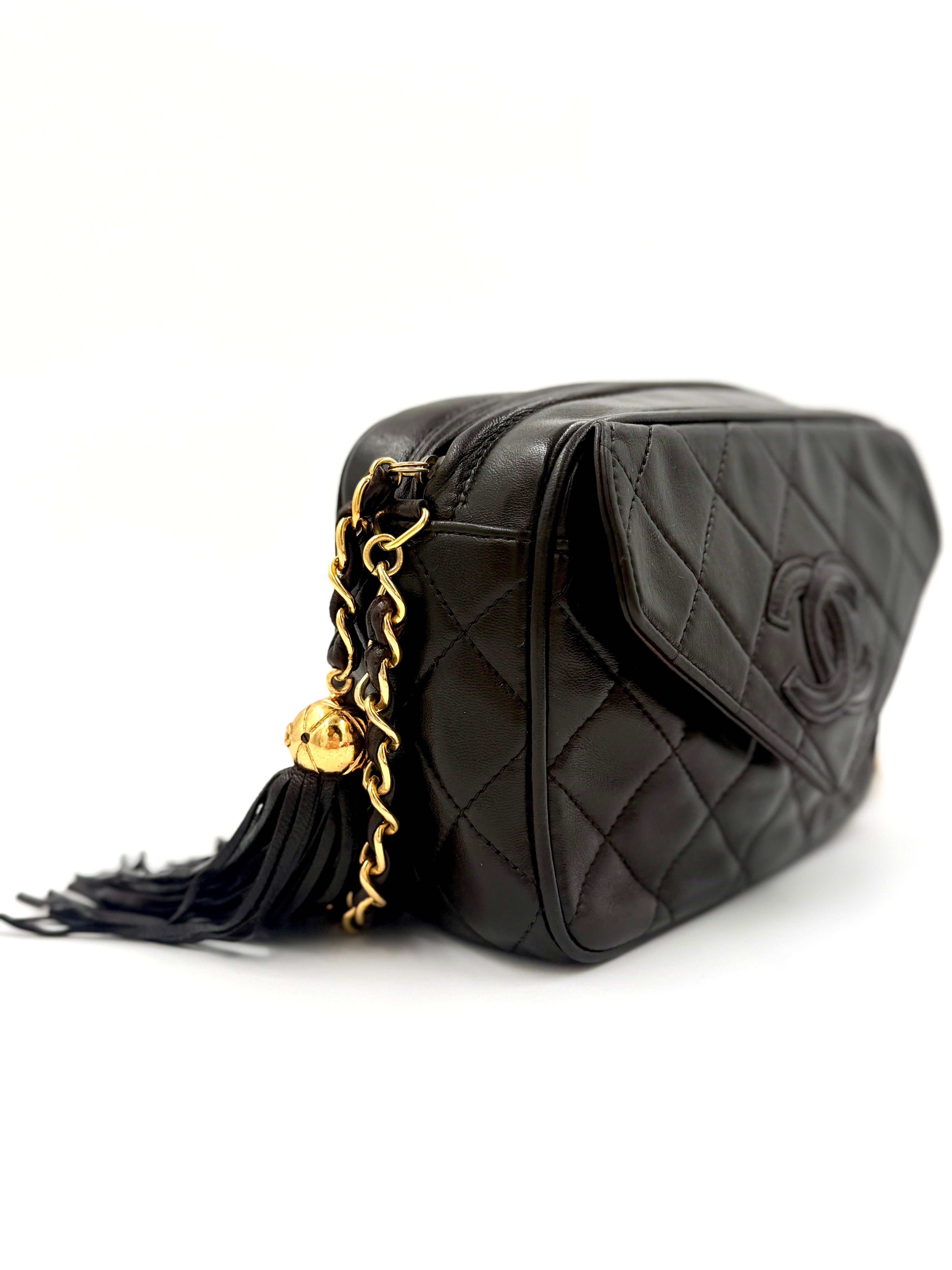 Pre-Owned Chanel CC Camera Bag Chocolate Brown Lambskin - Authenticated