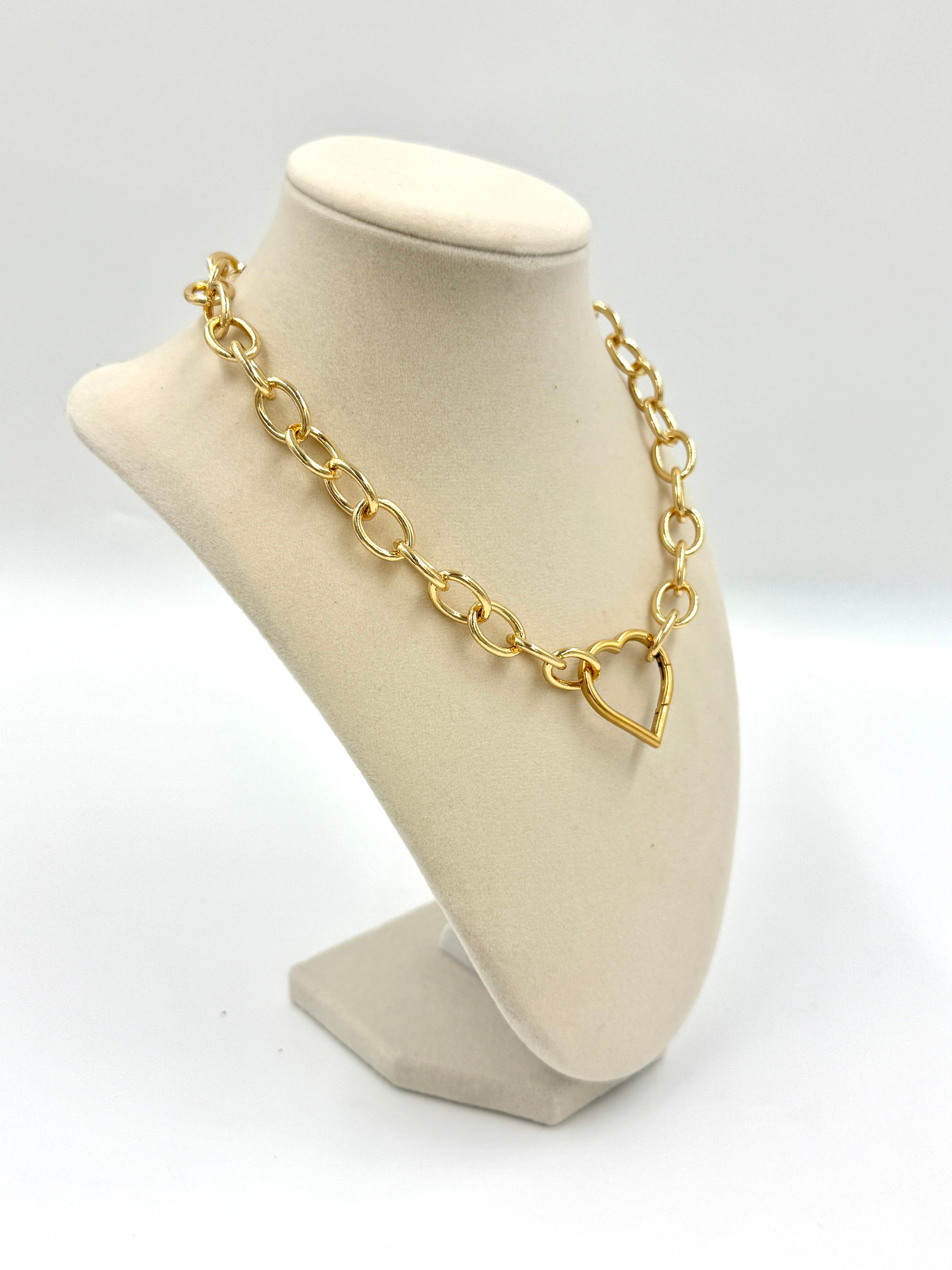 Hawley Studio Gold Filled Chain With Heart Carabiner 16"