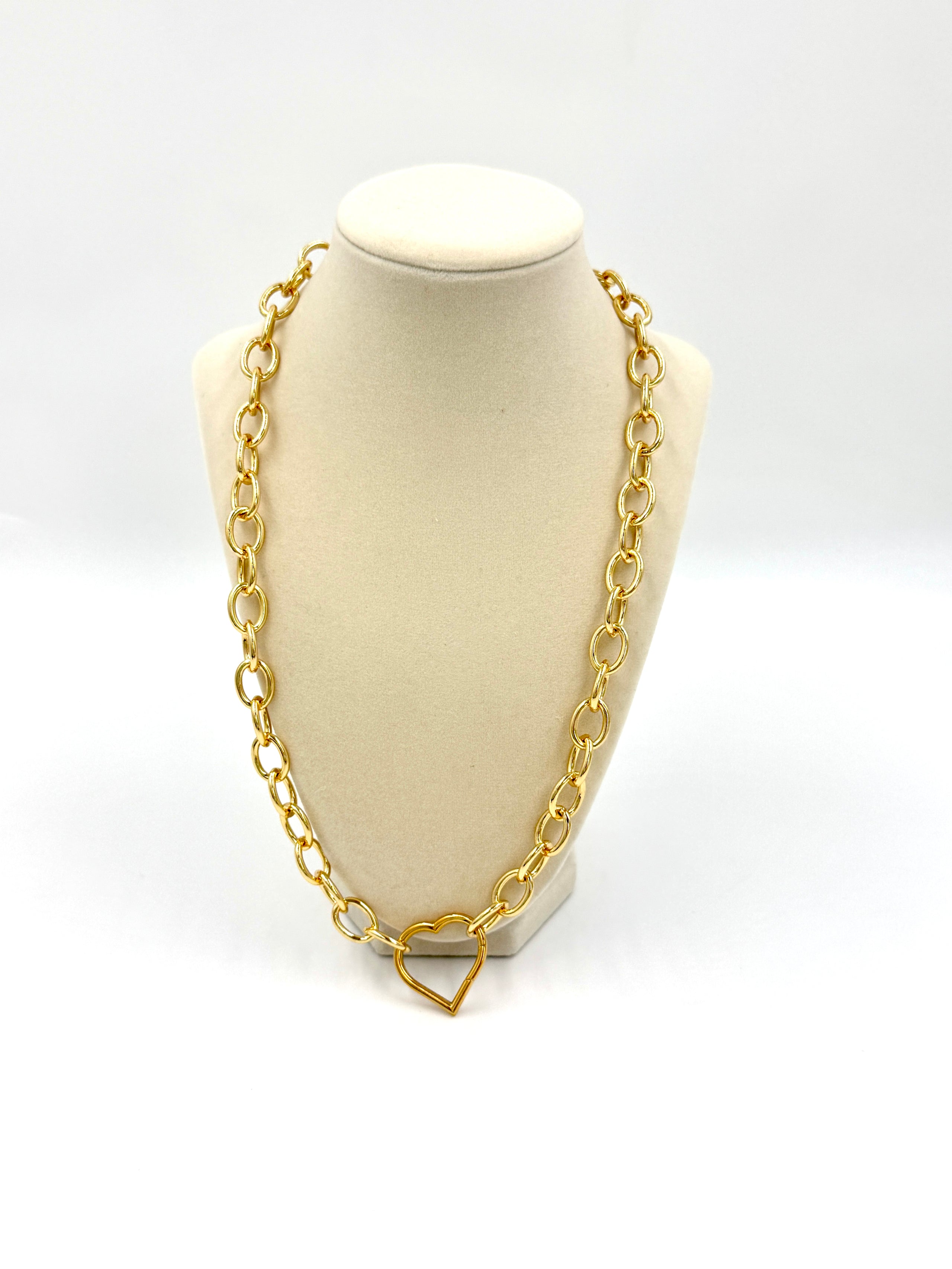 Hawley Studio Gold Filled Chain with Heart Carabiner 24"