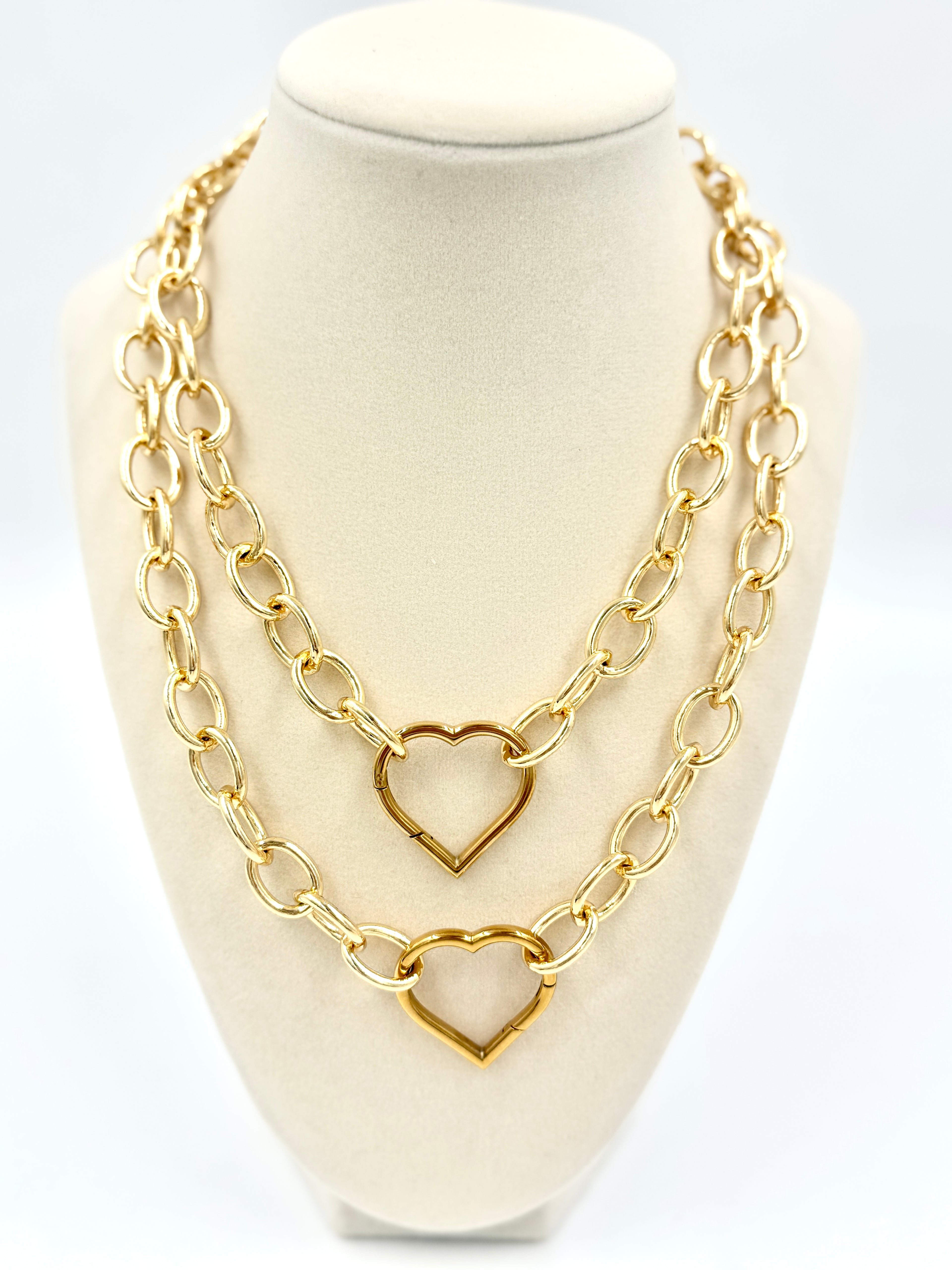 Hawley Studio Gold Filled Chain with Heart Carabiner 20"